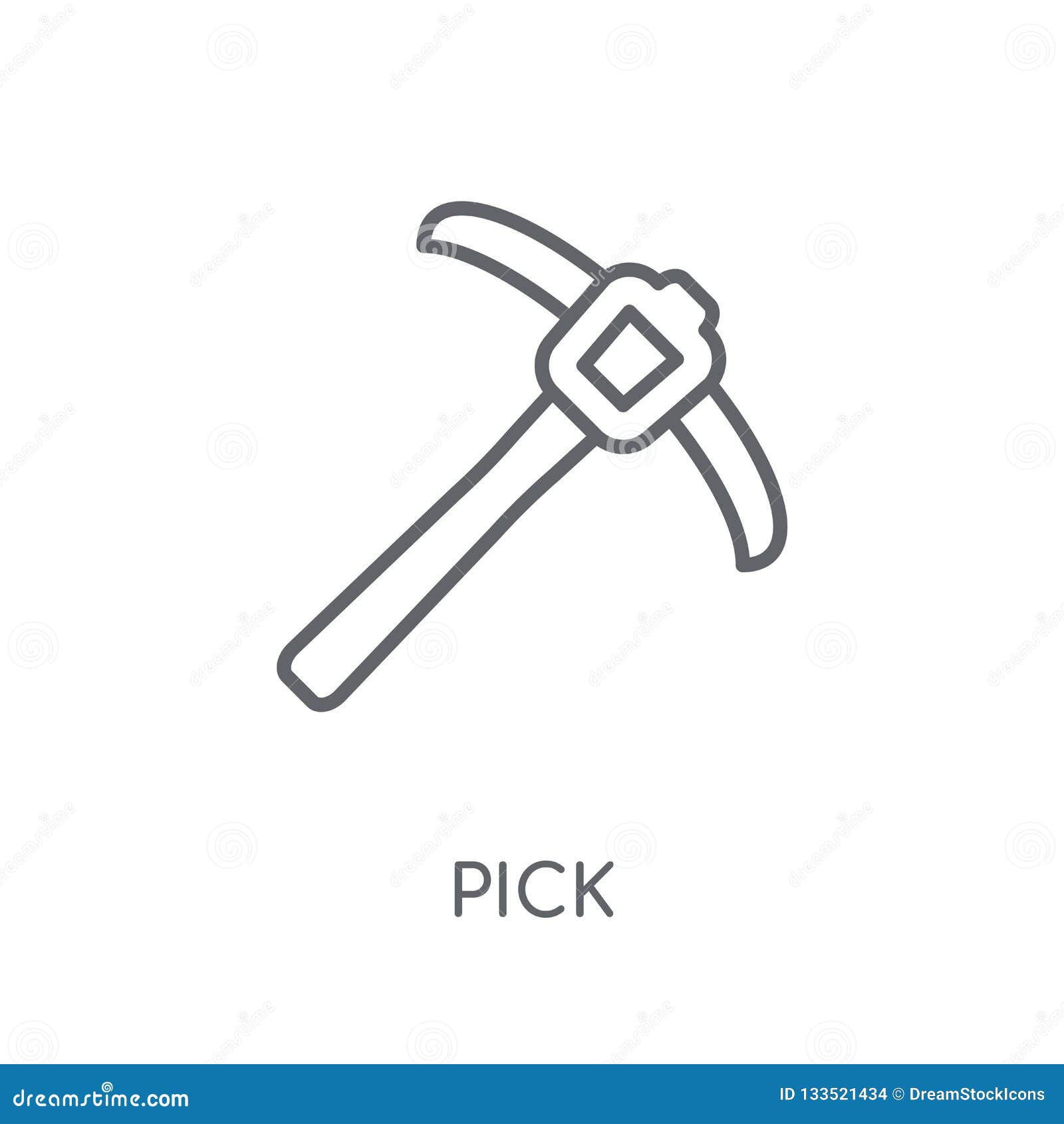 Pick Linear Icon. Modern Outline Pick Logo Concept on White Back Stock