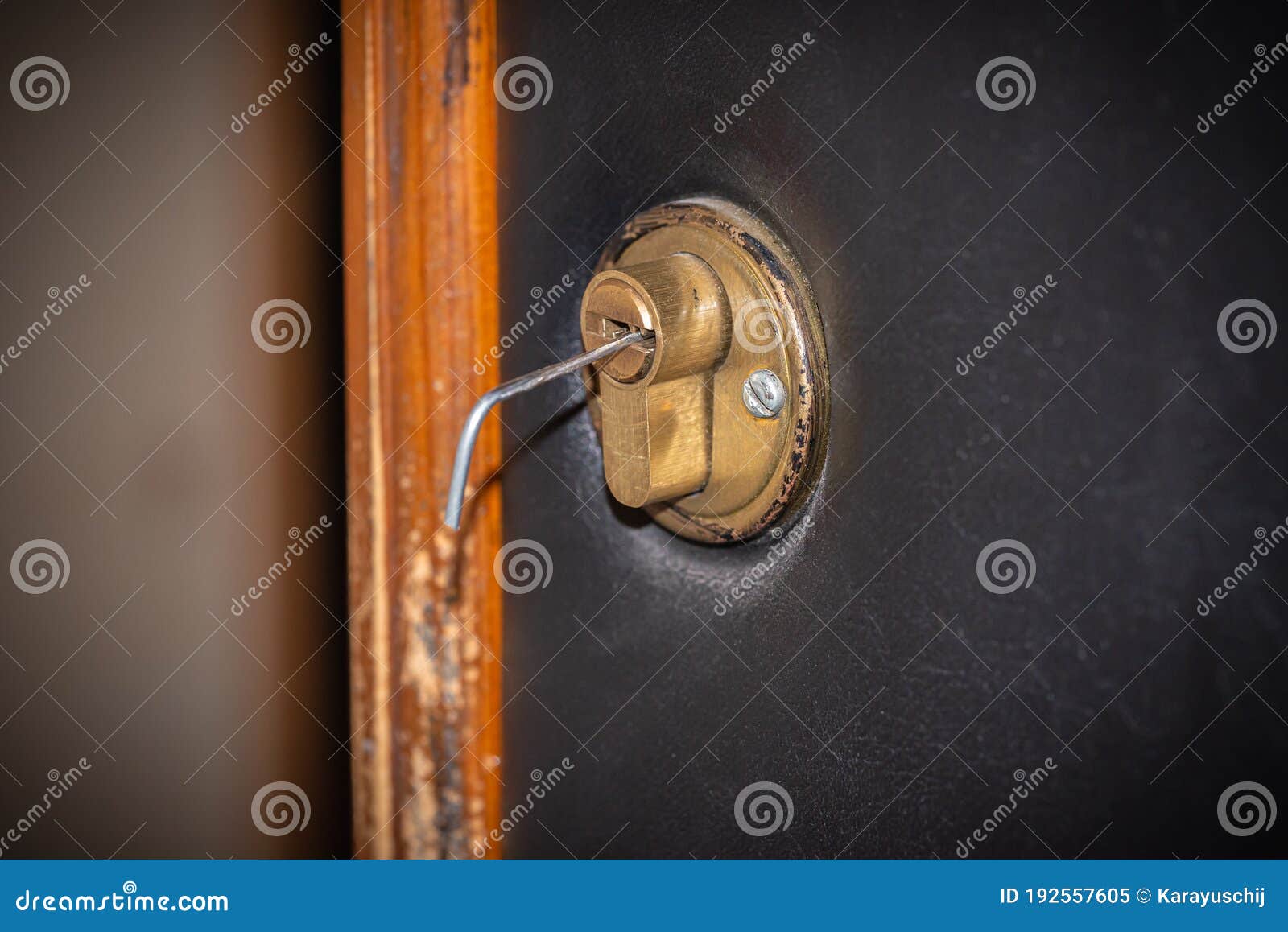 Pick a Lock with a Tension Wrench Stock Image Image of robber, close