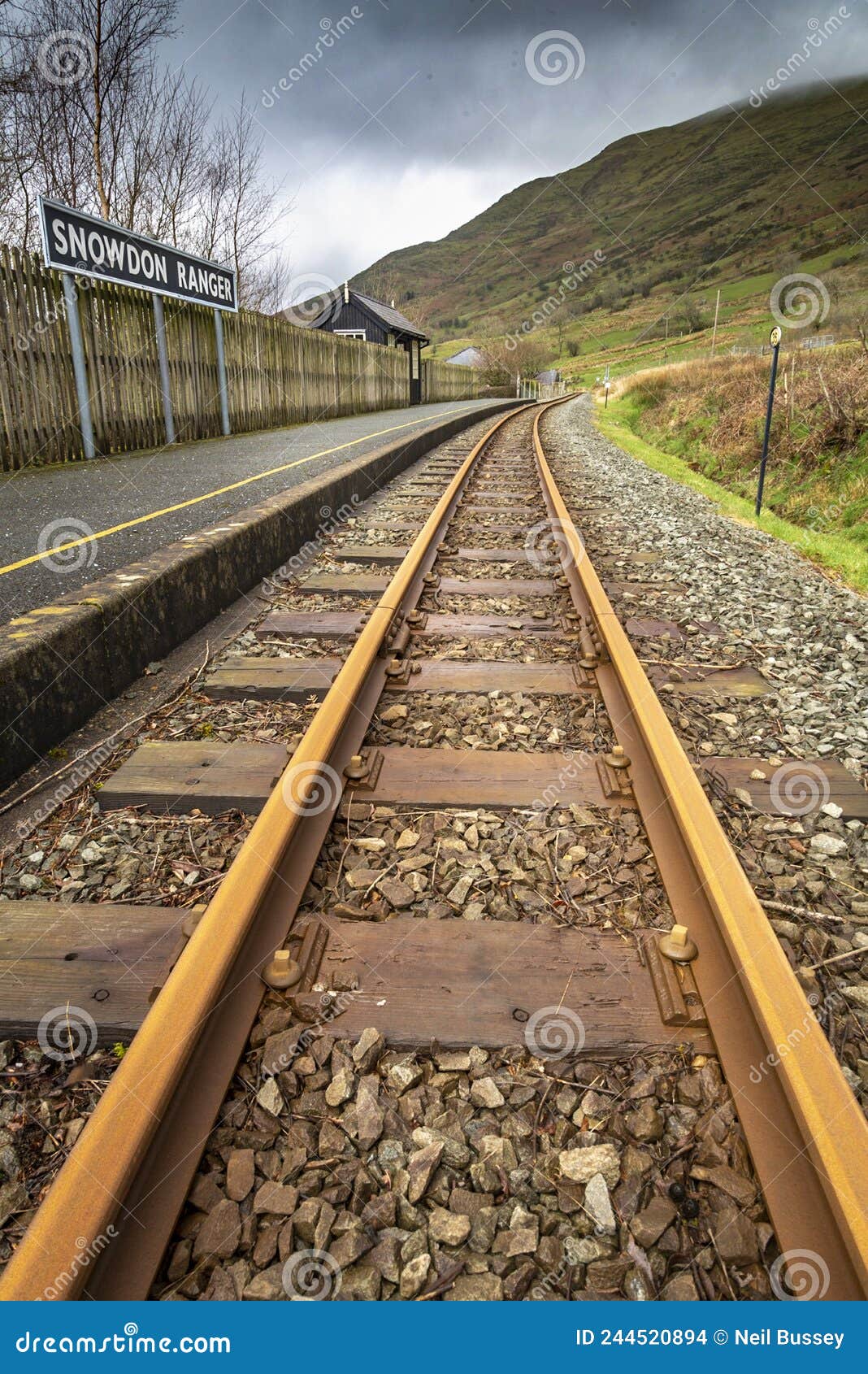 snowdon ranger, narrow gauge railway station in early spring,snowdonia,wales,united kingdom