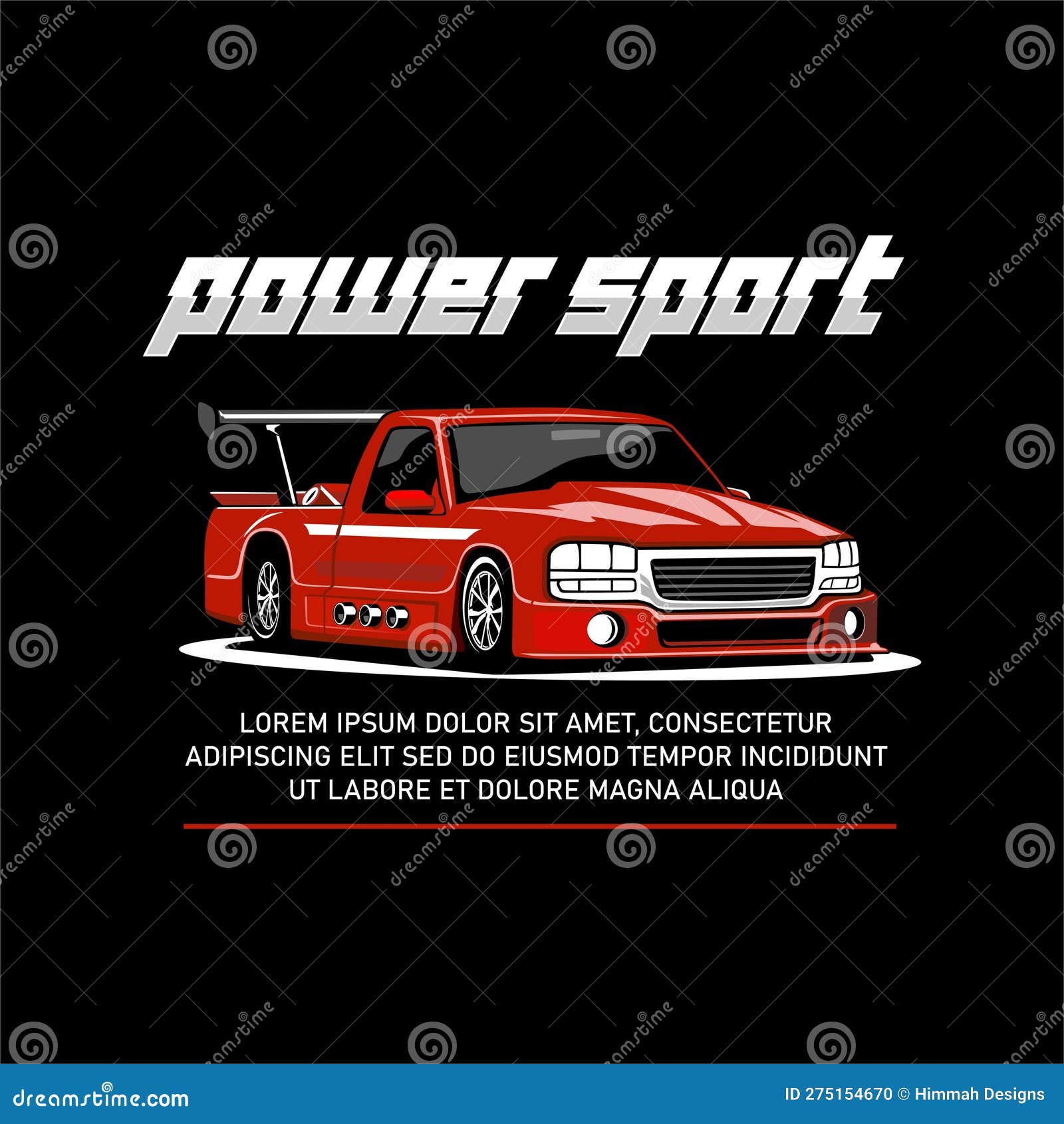 Pick Up Red Auto Sport Illustration Logo Design Vector Stock Vector
