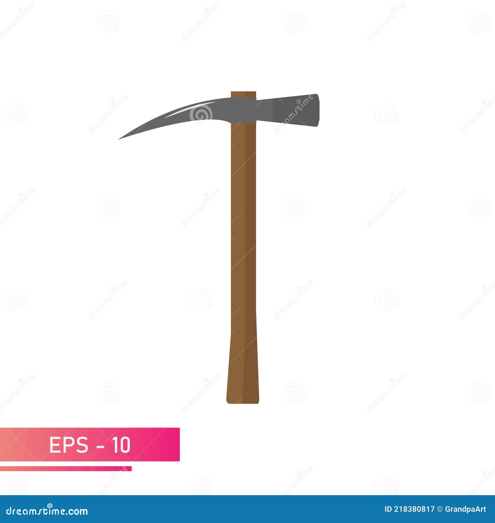 Hammer with wooden handle on white background Vector Image