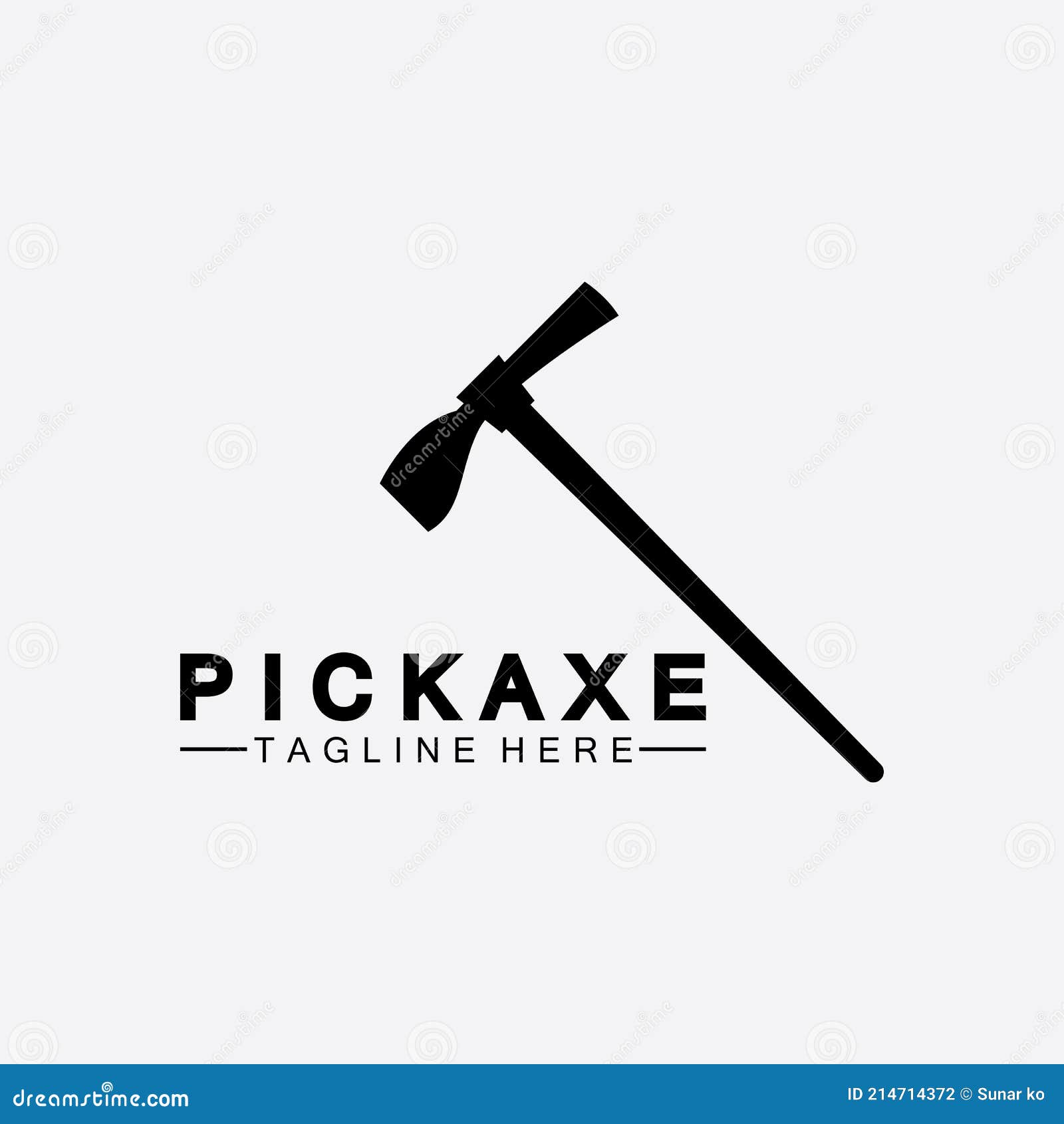Pickaxe Logo Vector Icon Symbol Illustration Design Template, Mining
