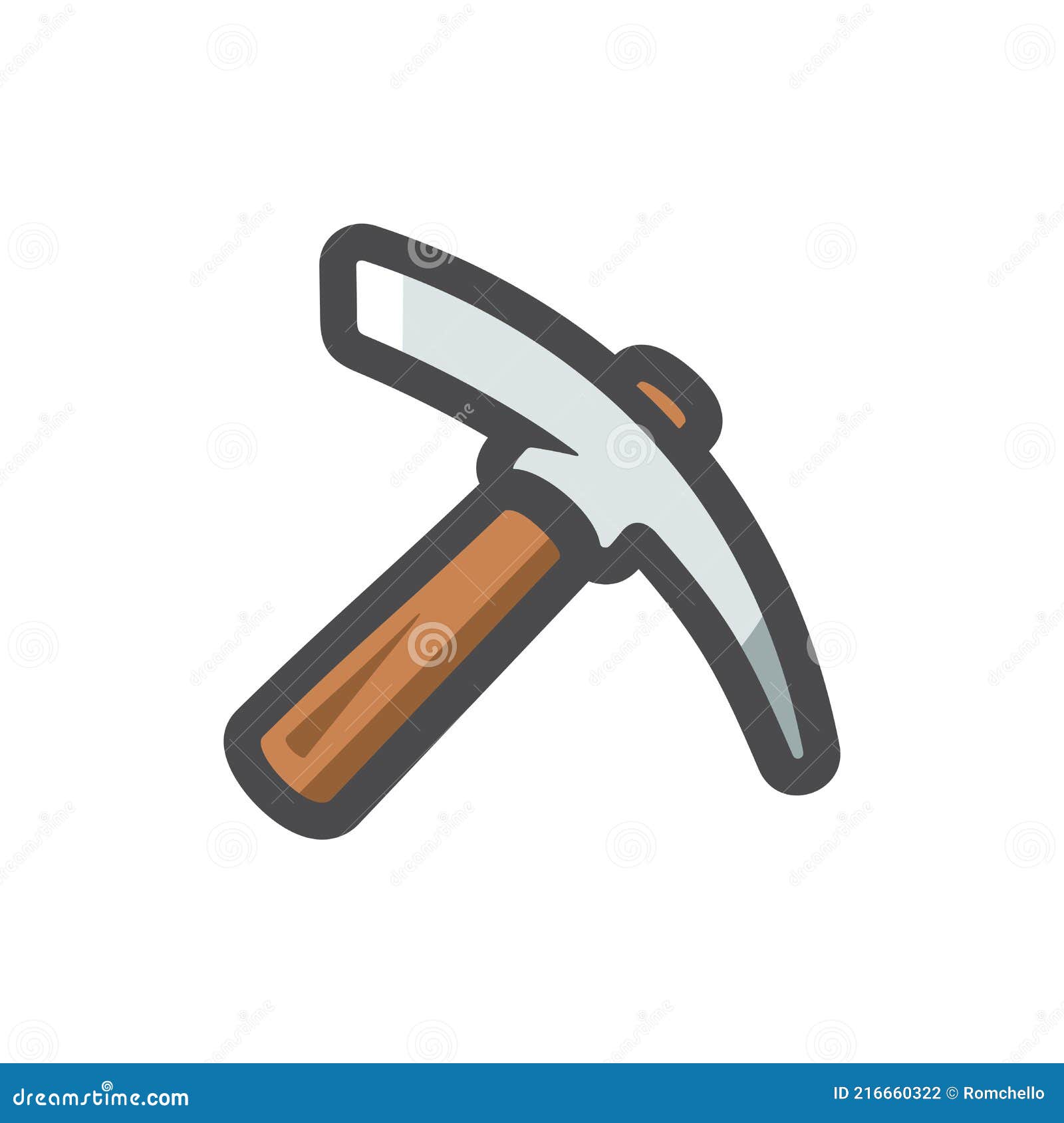 Silhouette Pickaxe On A Light Background Vector Illustration