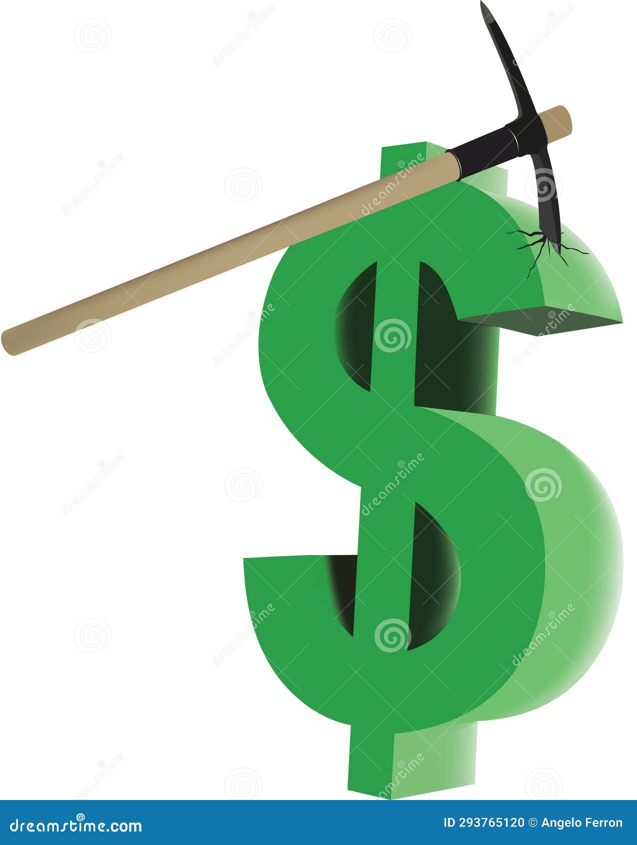 the pickaxe pickaxes the dollar sign-