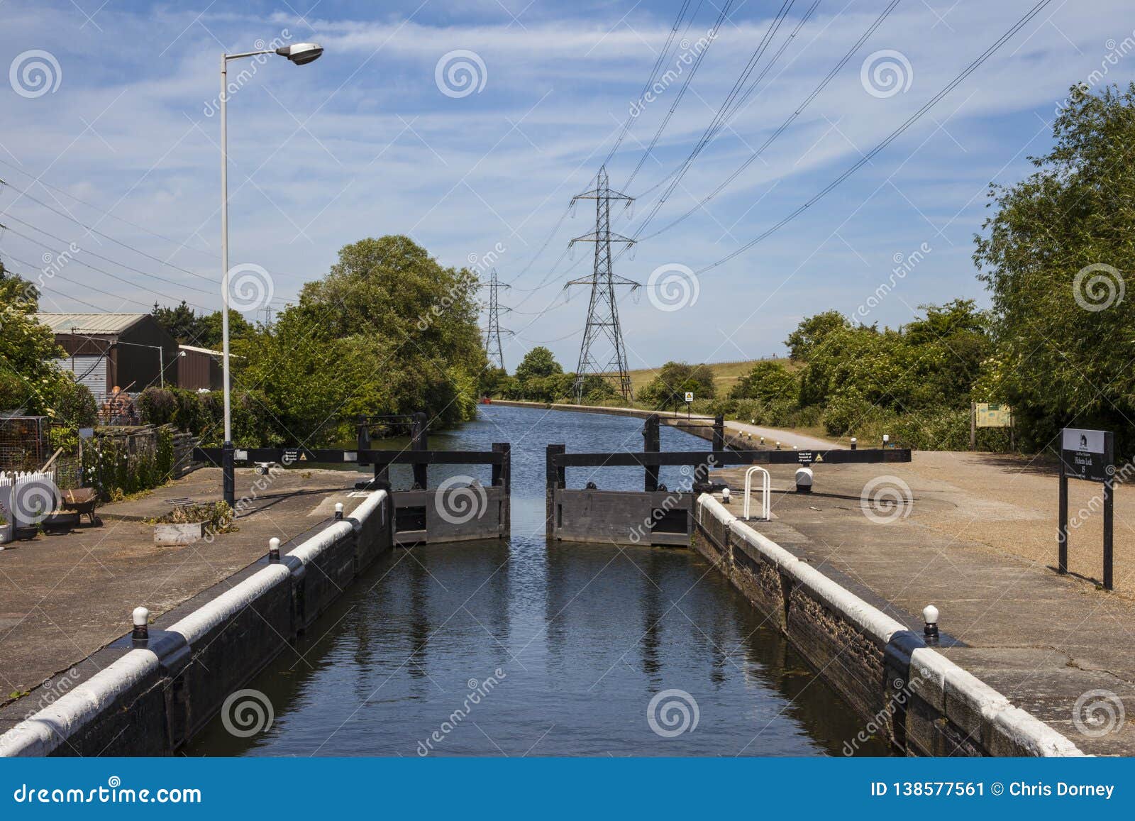 Picketts Lock on the River Lee Stock Image Image of power, great