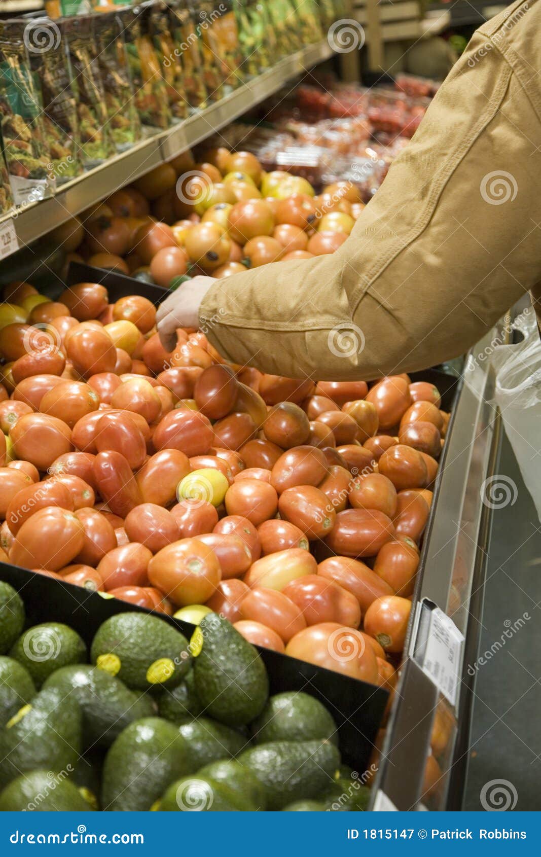 Picking Produce at the Supermarket Stock Image Image of groceries
