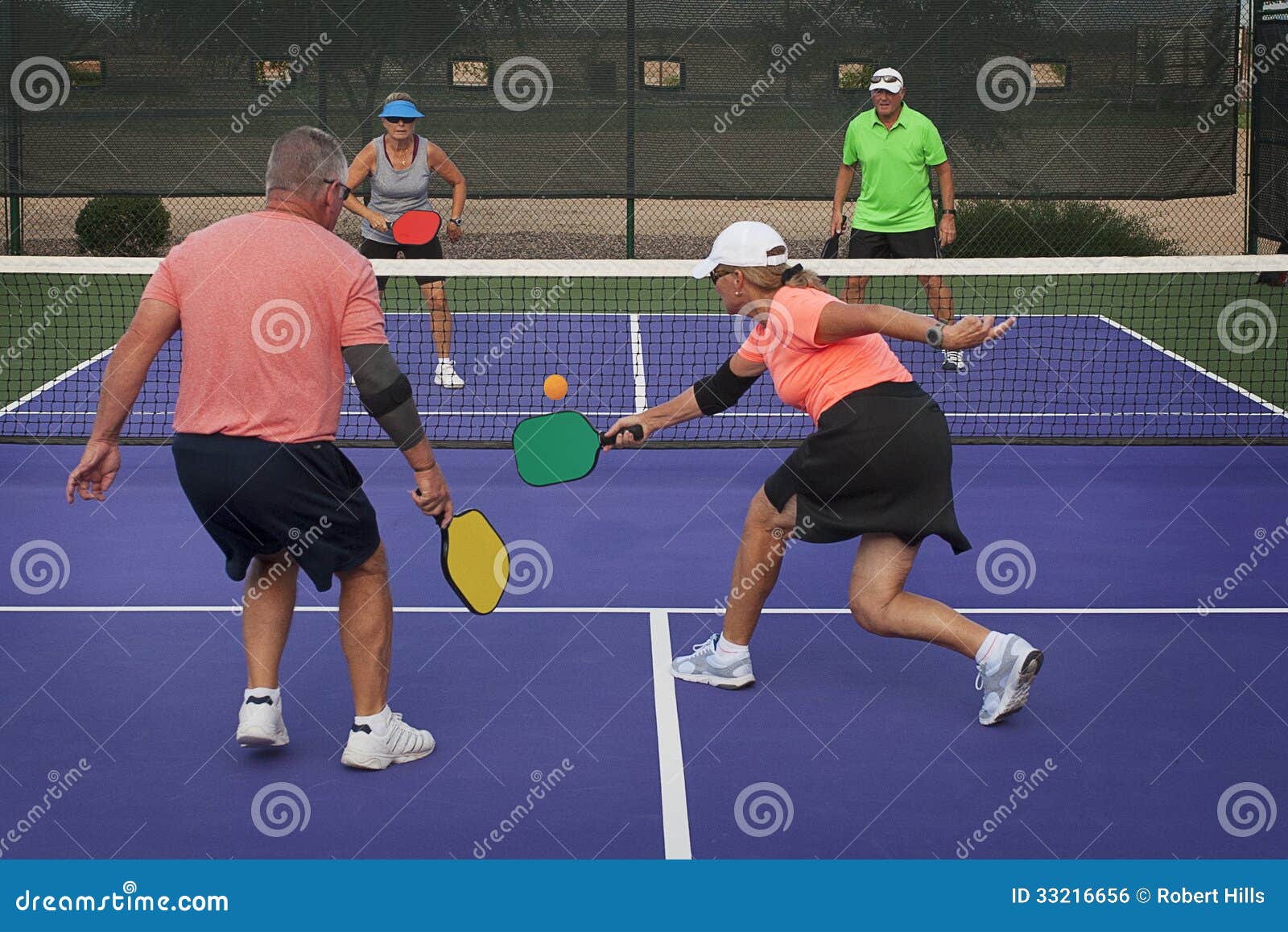 pickleball action - mixed doubles 1
