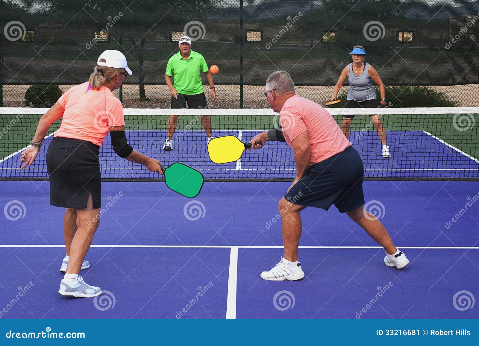 pickleball action - mixed doubles 2