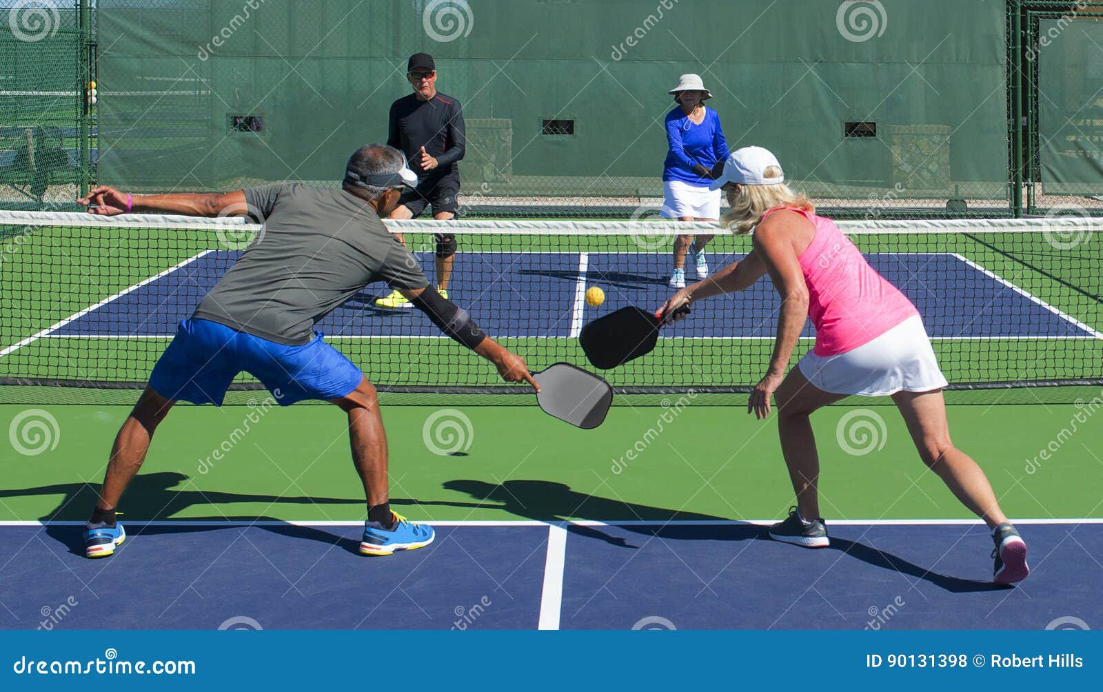 pickleball - mixed doubles action