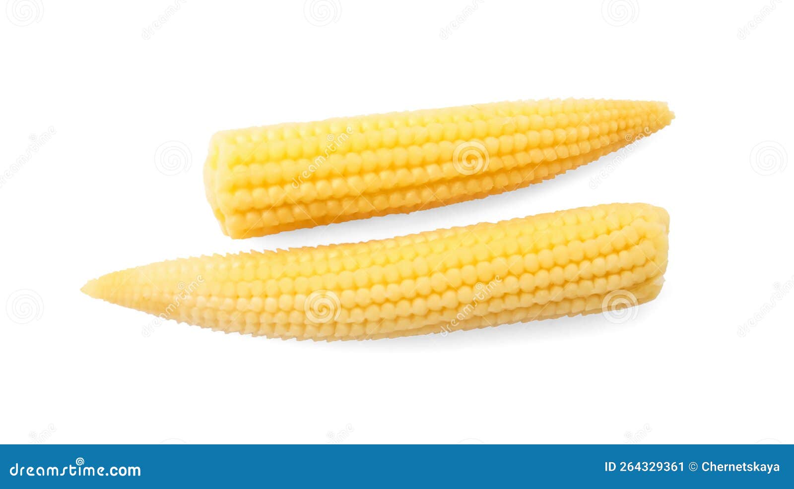 Pickled Baby Corn Isolated on White, Top View Stock Image Image of grocery, meal 264329361