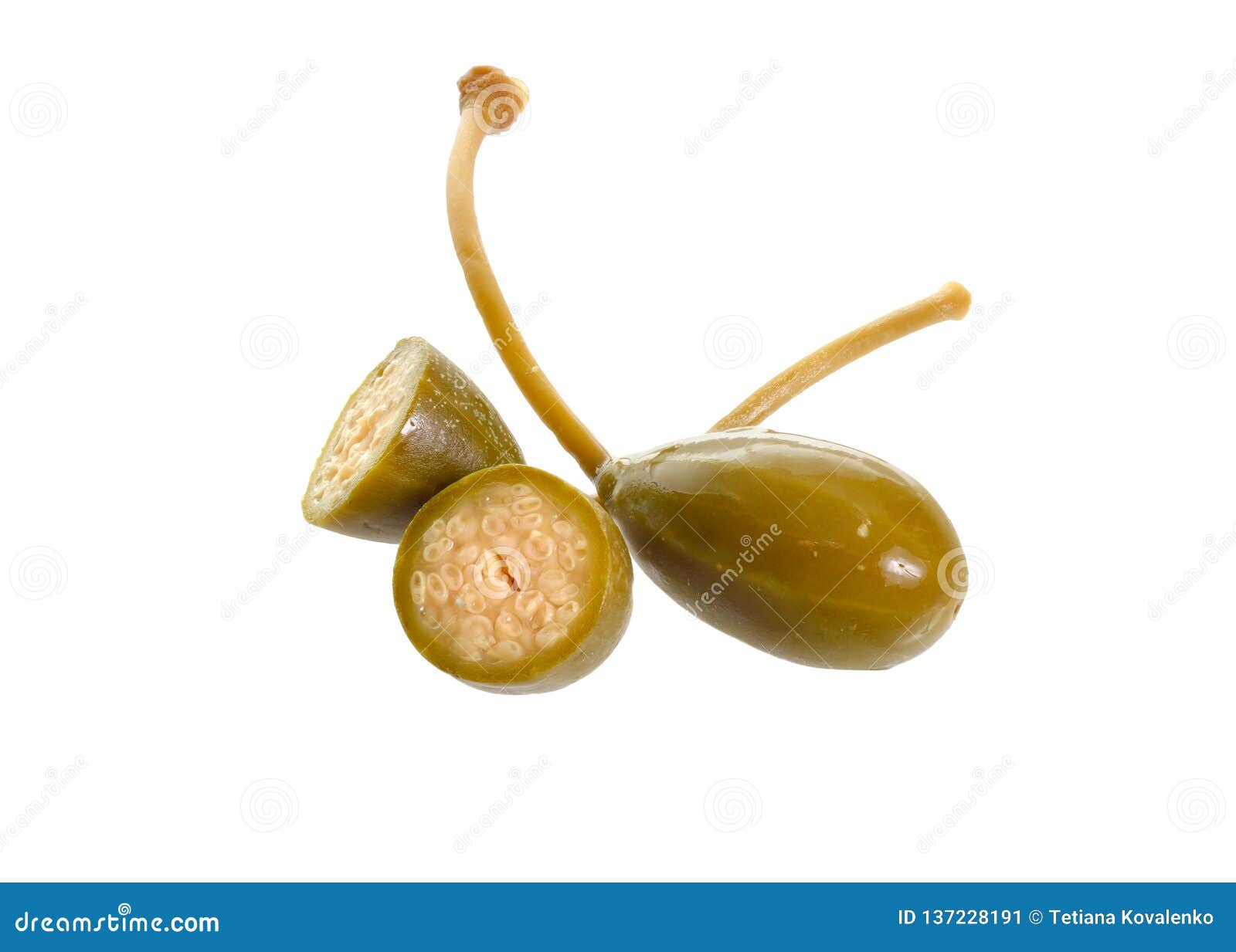 Pickled Caper Berries Isolated on White Background Stock Image Image