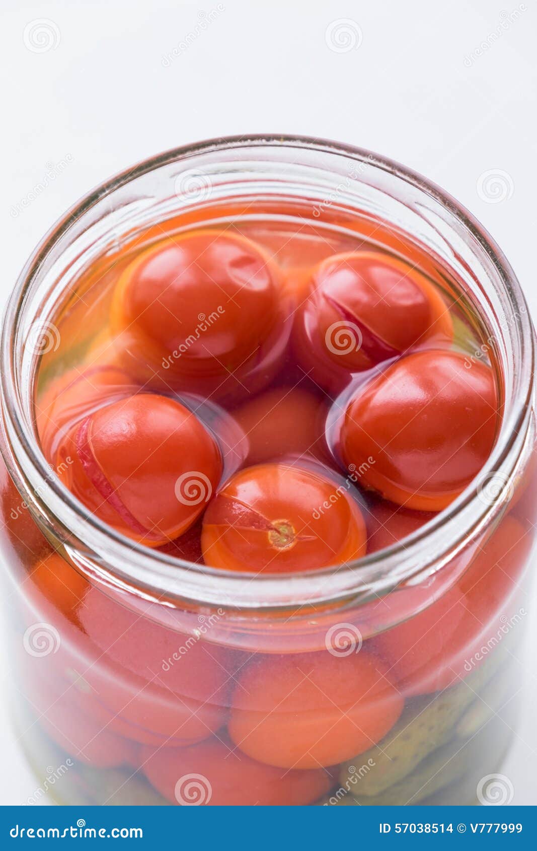 Pickled cherry tomatoes stock photo. Image of food, canned 57038514