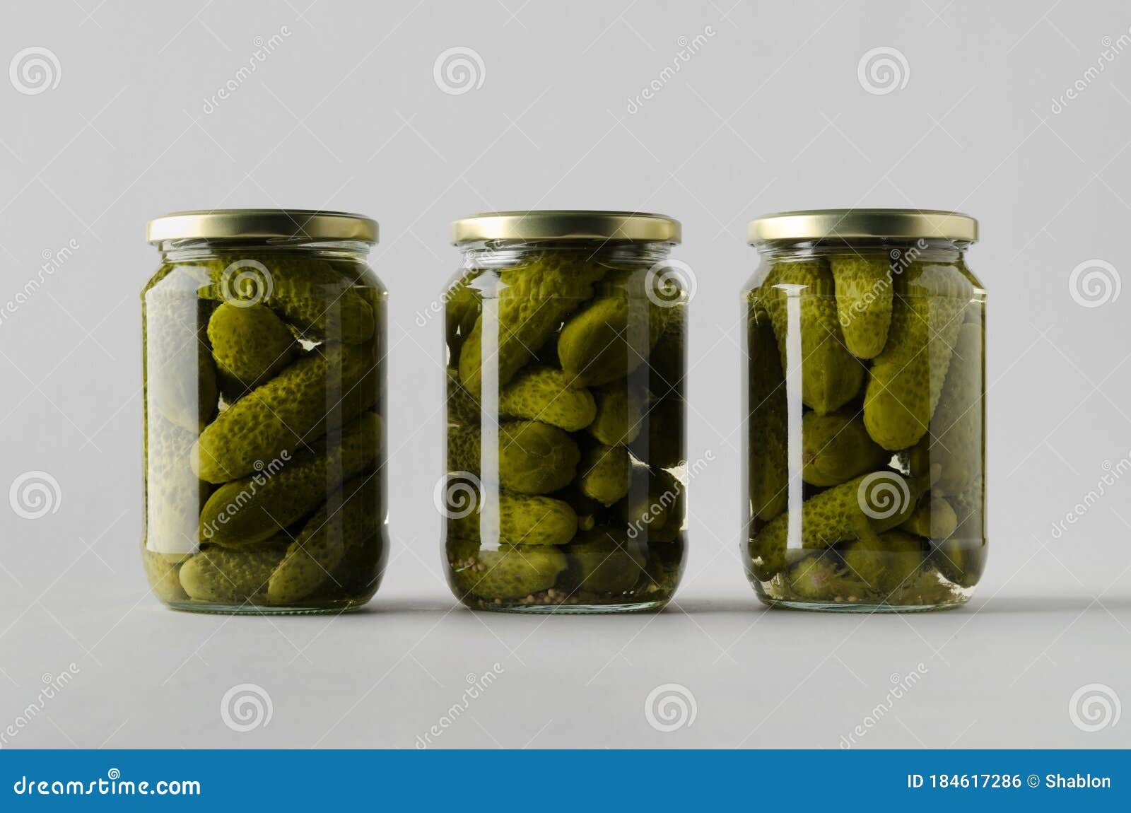 Download Pickled Cucumber Jar Mock-Up - Three Jars Stock Photo - Image of ingredient, minimalist: 184617286