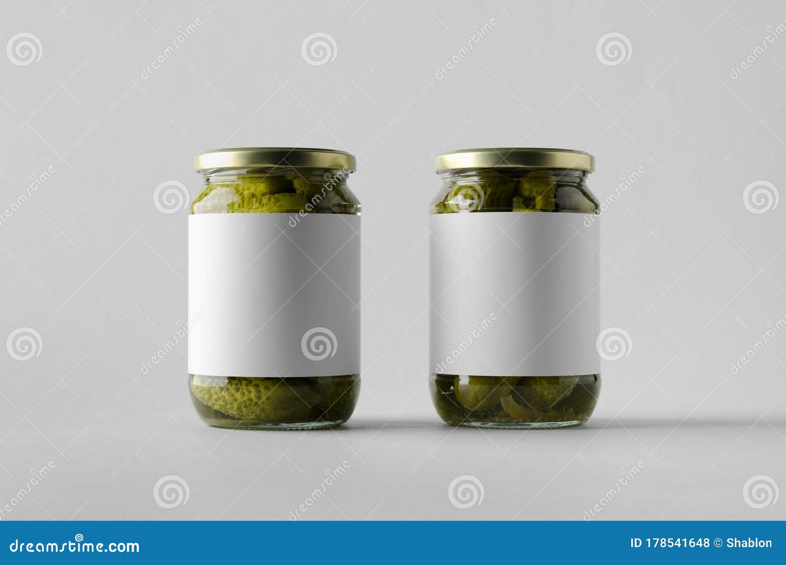 Download Pickled Cucumber Jar Mock-Up - Two Jars. Blank Label Stock Photo - Image of clean, container ...
