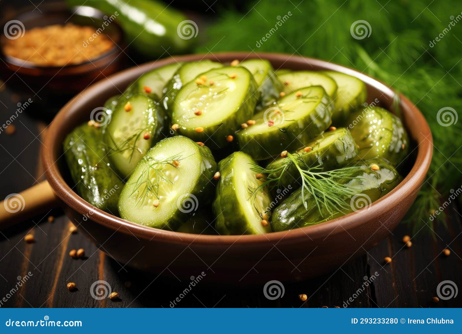Pickled Cucumbers with Dill Stock Illustration Illustration of