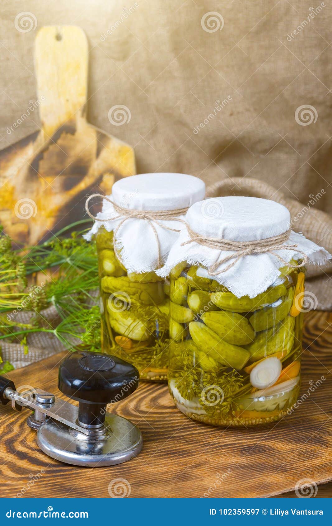Marinated Cucumbers, Cucumbers in a Bowl, Cucumber Pickle Set Stock