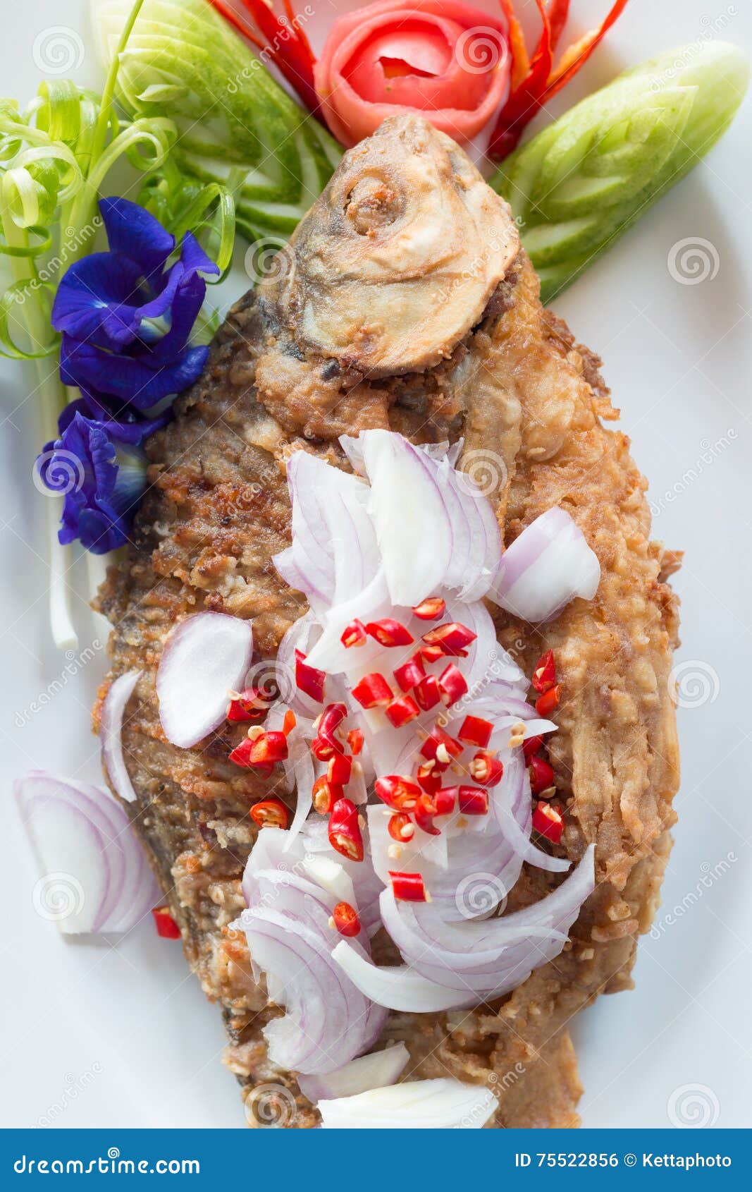 Pickled fish fried stock photo. Image of meat, plate 75522856