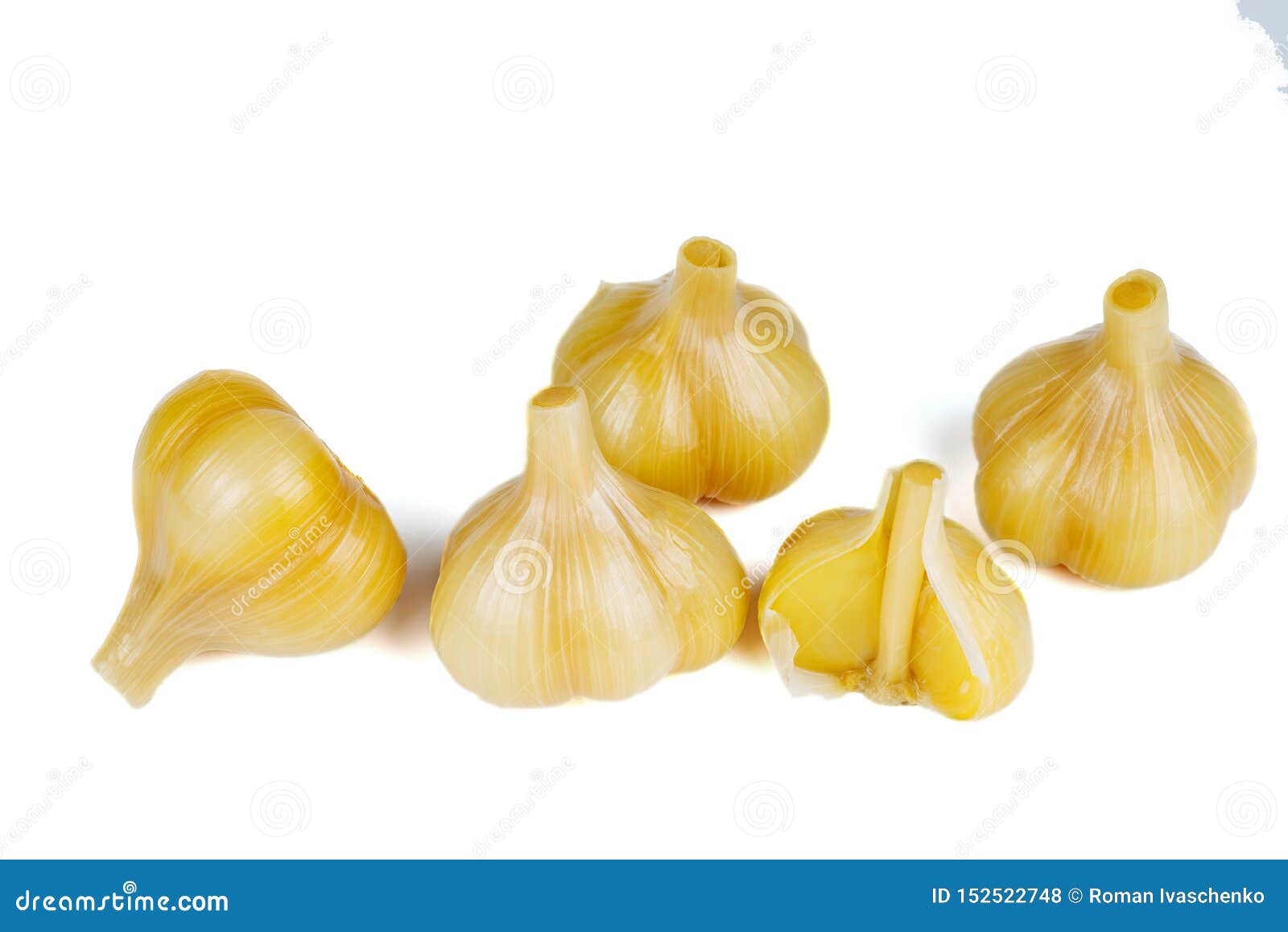 Pickled Garlic Isolated on White Background Stock Photo Image of