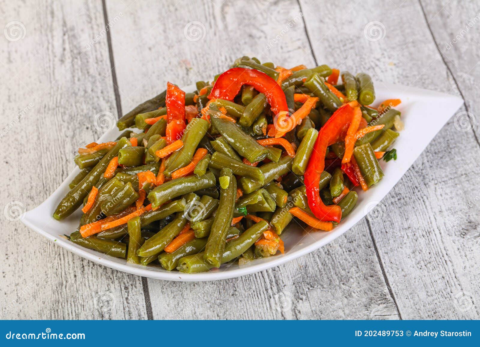 Pickled Green Bean with Korean Carrot Stock Image Image of pepper