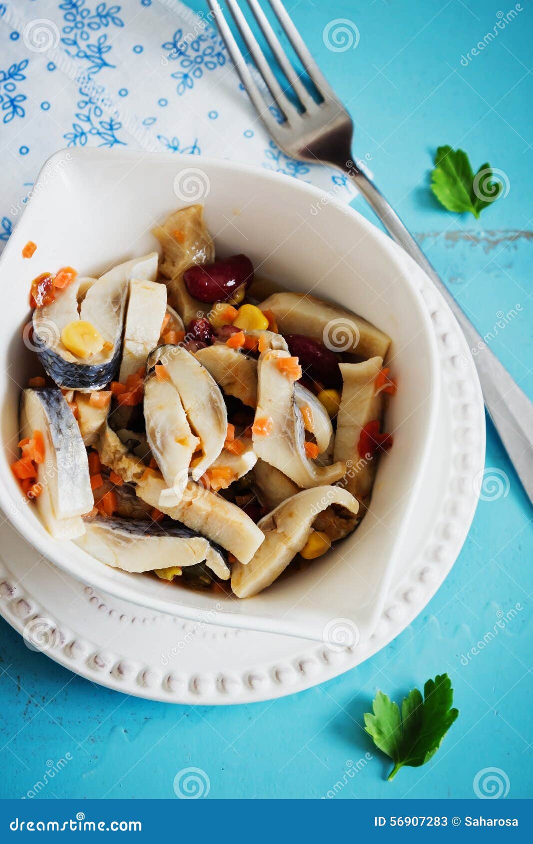 Pickled herring stock image. Image of gourmet, green 56907283