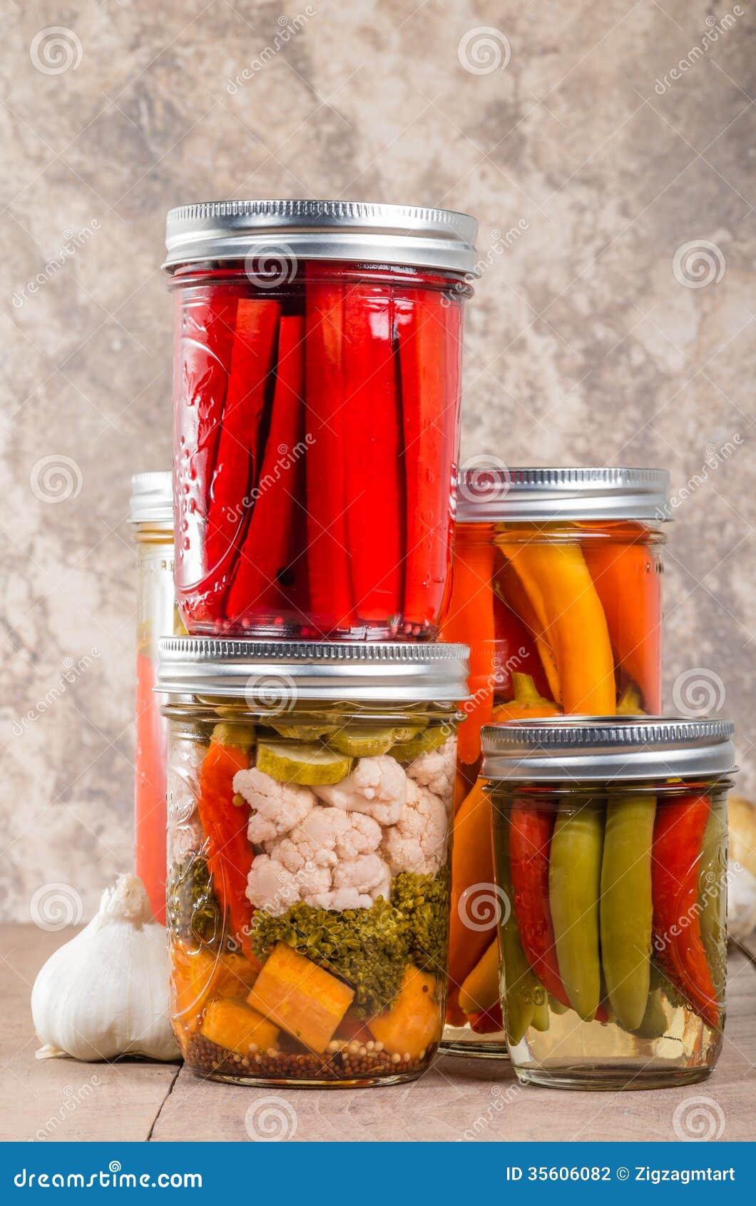 Pickled Mixed Vegetables Home Canning Stock Photo Image of capsicum