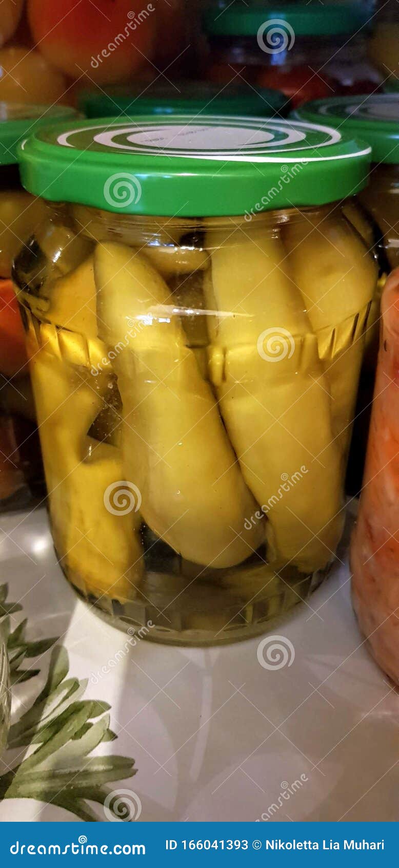 Pickled Pepper in a Glass Jar Stock Image Image of ferment, pickled