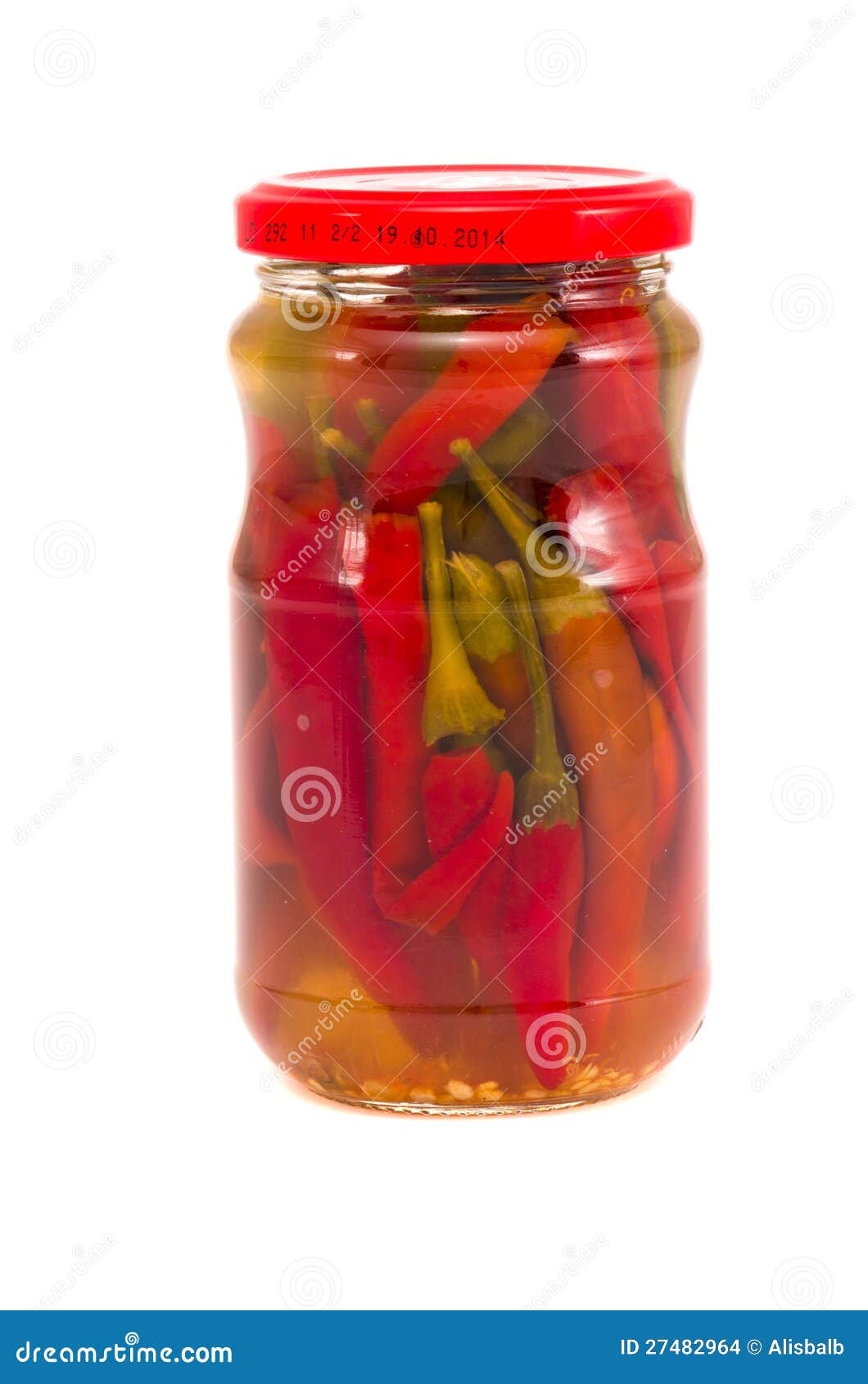 Pickled Peppers in Glass Jar Isolated on White Stock Photo Image of