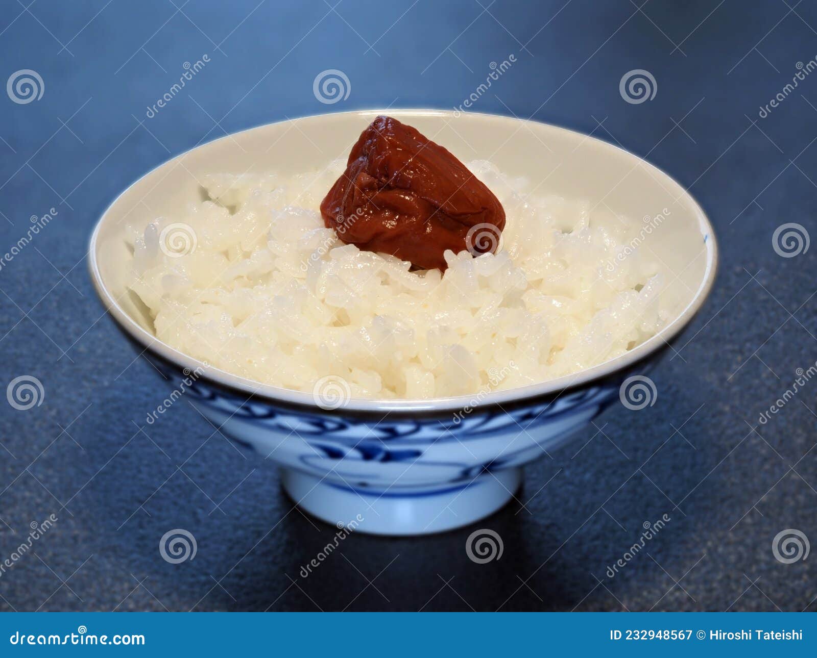 A Pickled Plum on Cooked Rice Stock Image Image of bowl, 2021 232948567