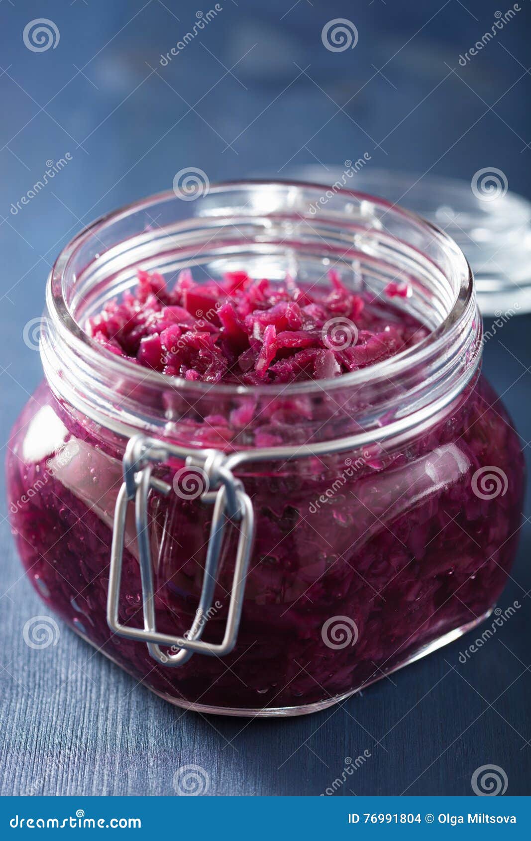 Pickled Red Cabbage in Glass Jar Stock Photo Image of cooking