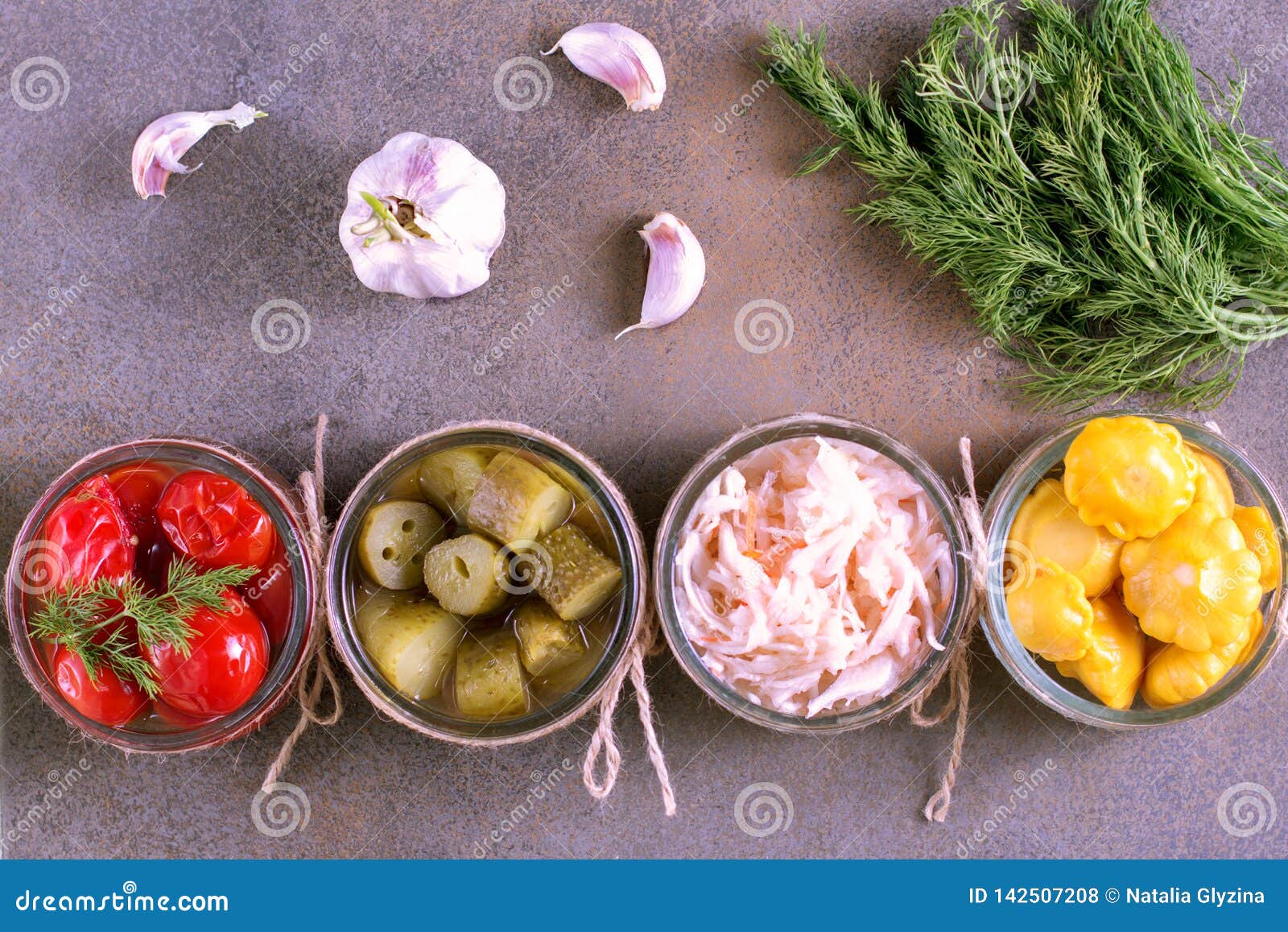 Pickled Vegetables. Fermented Food. Top View Stock Photo Image of
