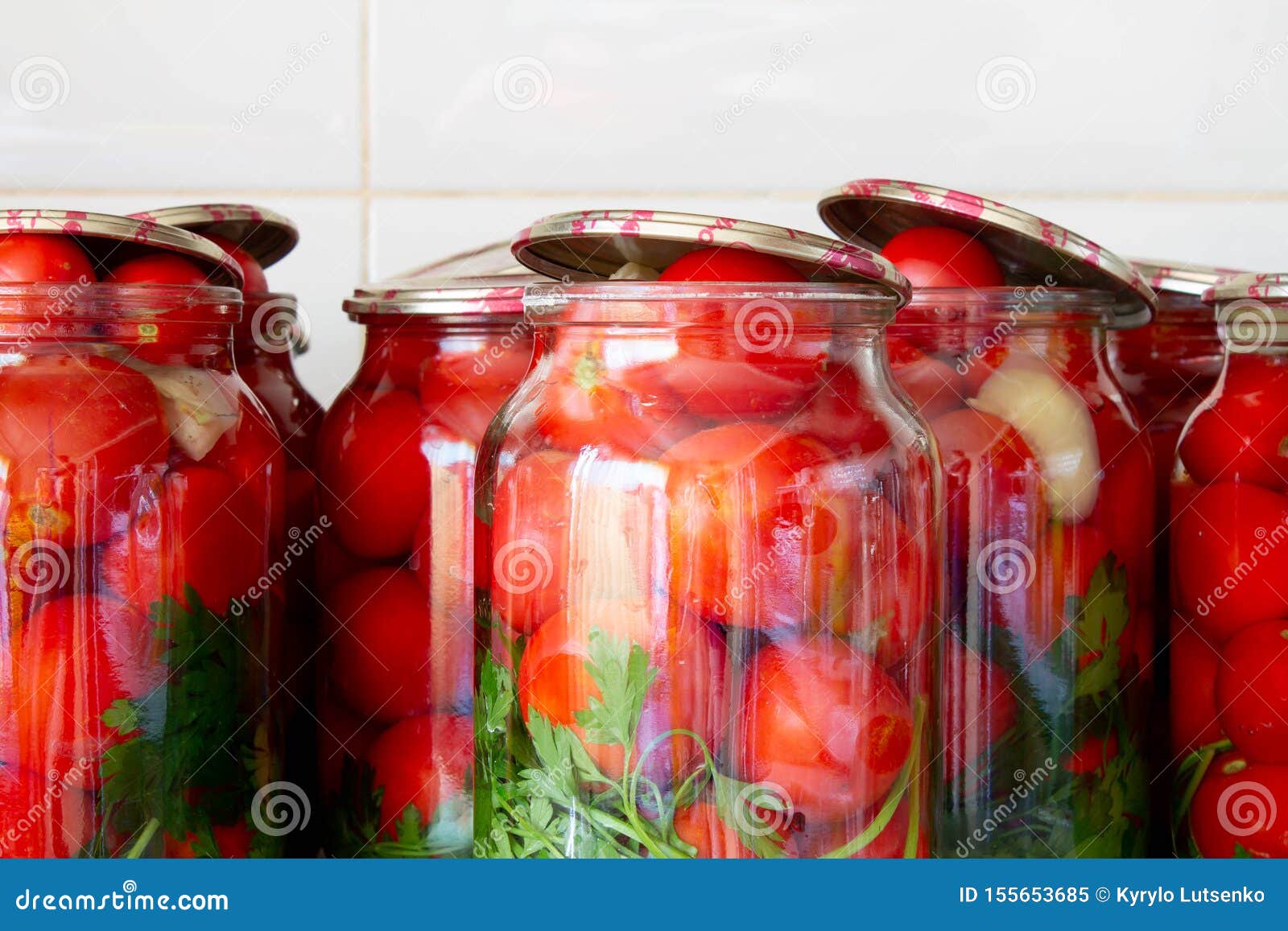 Pickling Tomatoes in Glass Jars Stock Image Image of kitchen, meal