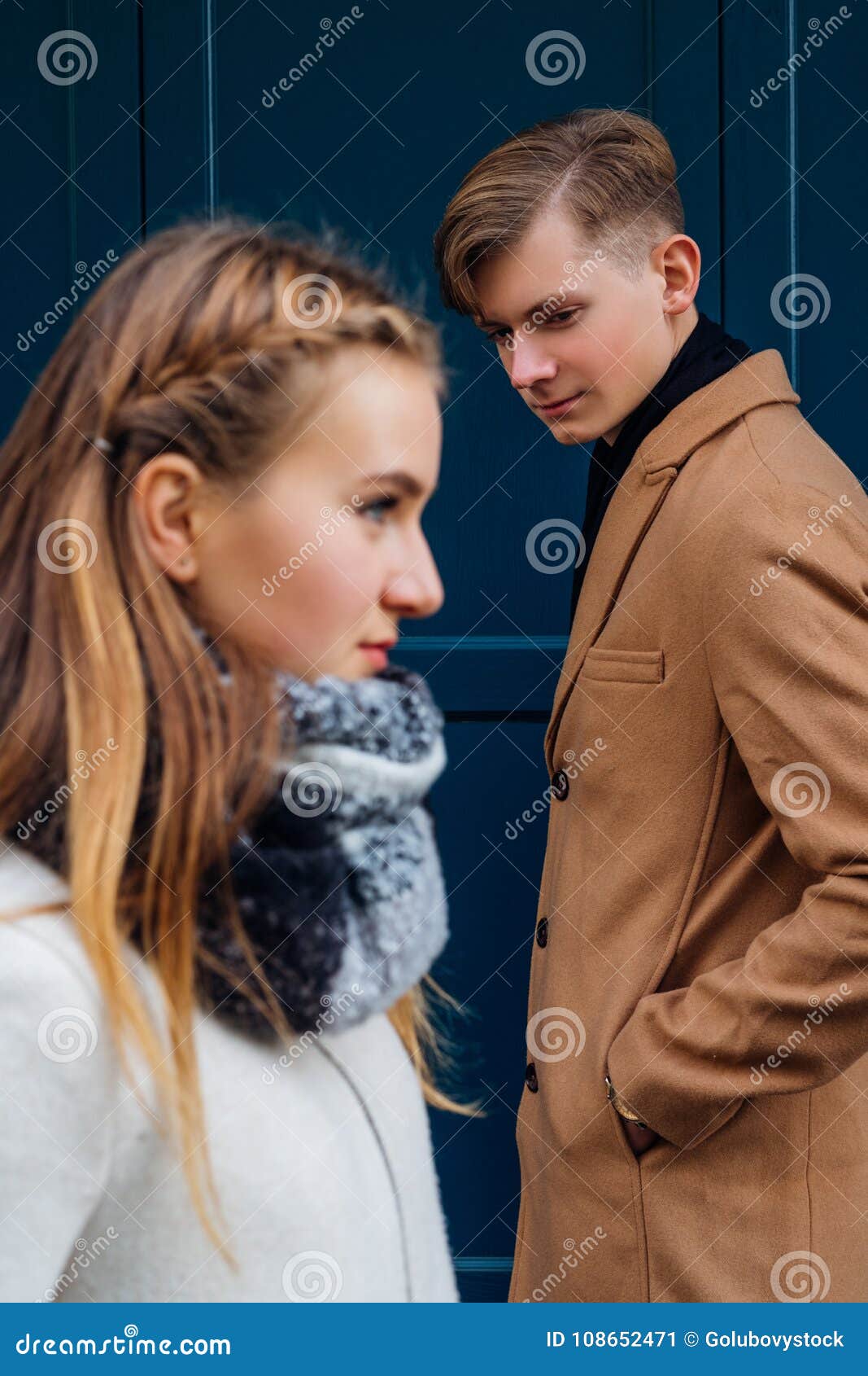 Pickup Flirting Man Interested Girl Acquaintance Stock Image Image Of