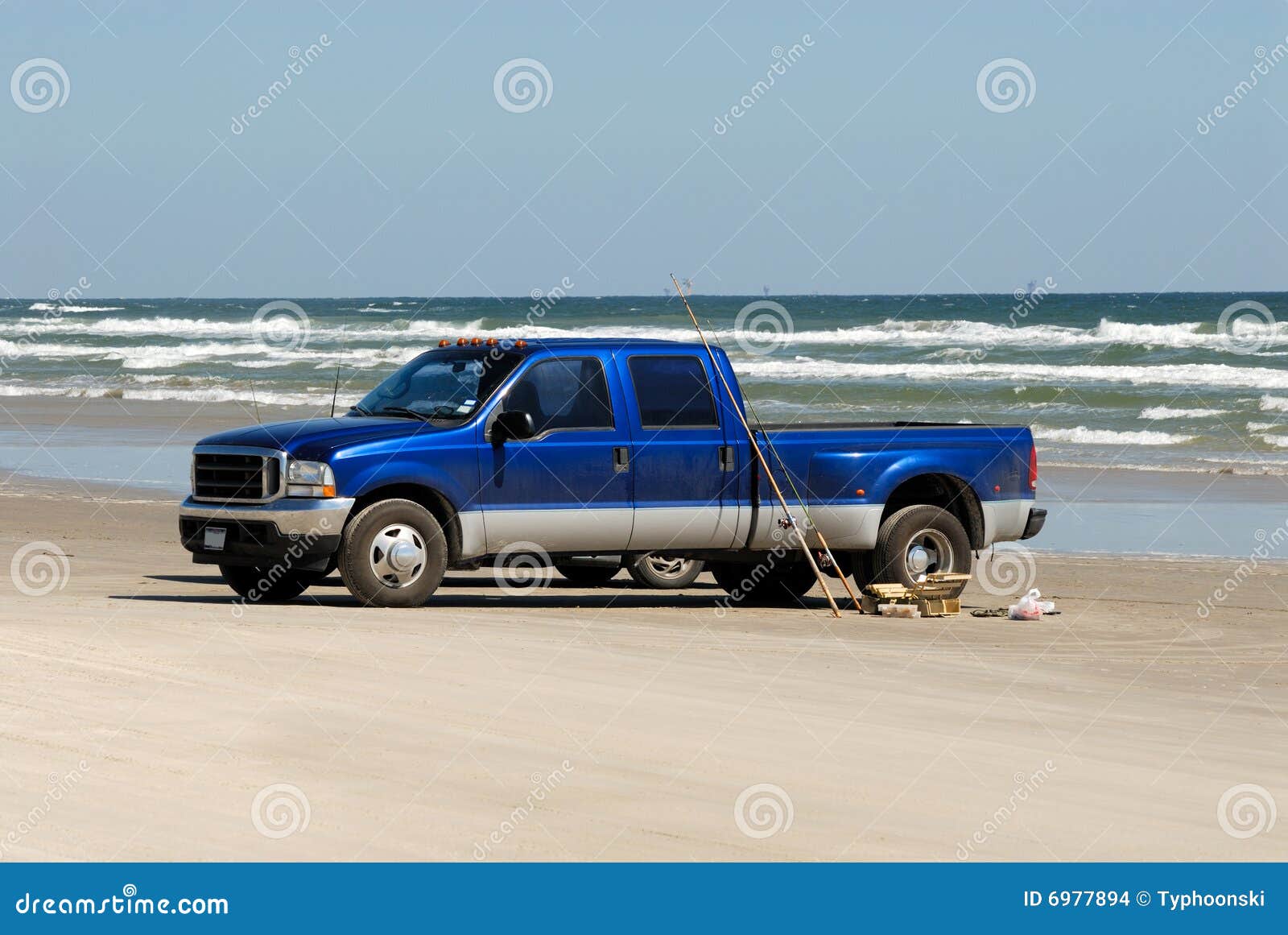 Pickup truck on the beach stock photo. Image of states 6977894