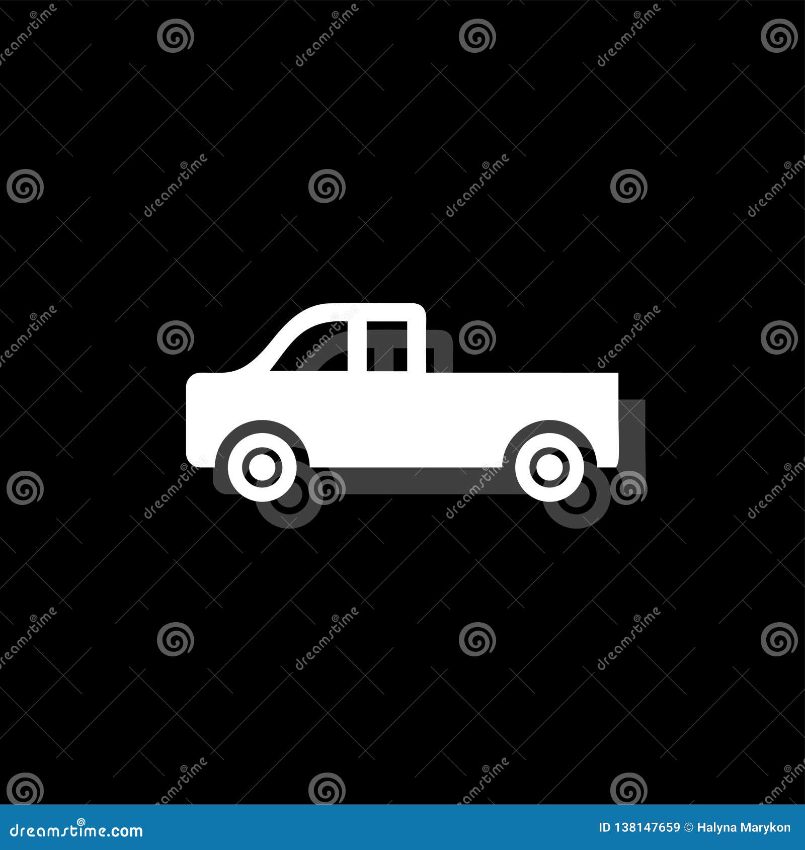 Pickup truck icon flat stock illustration. Illustration of truck