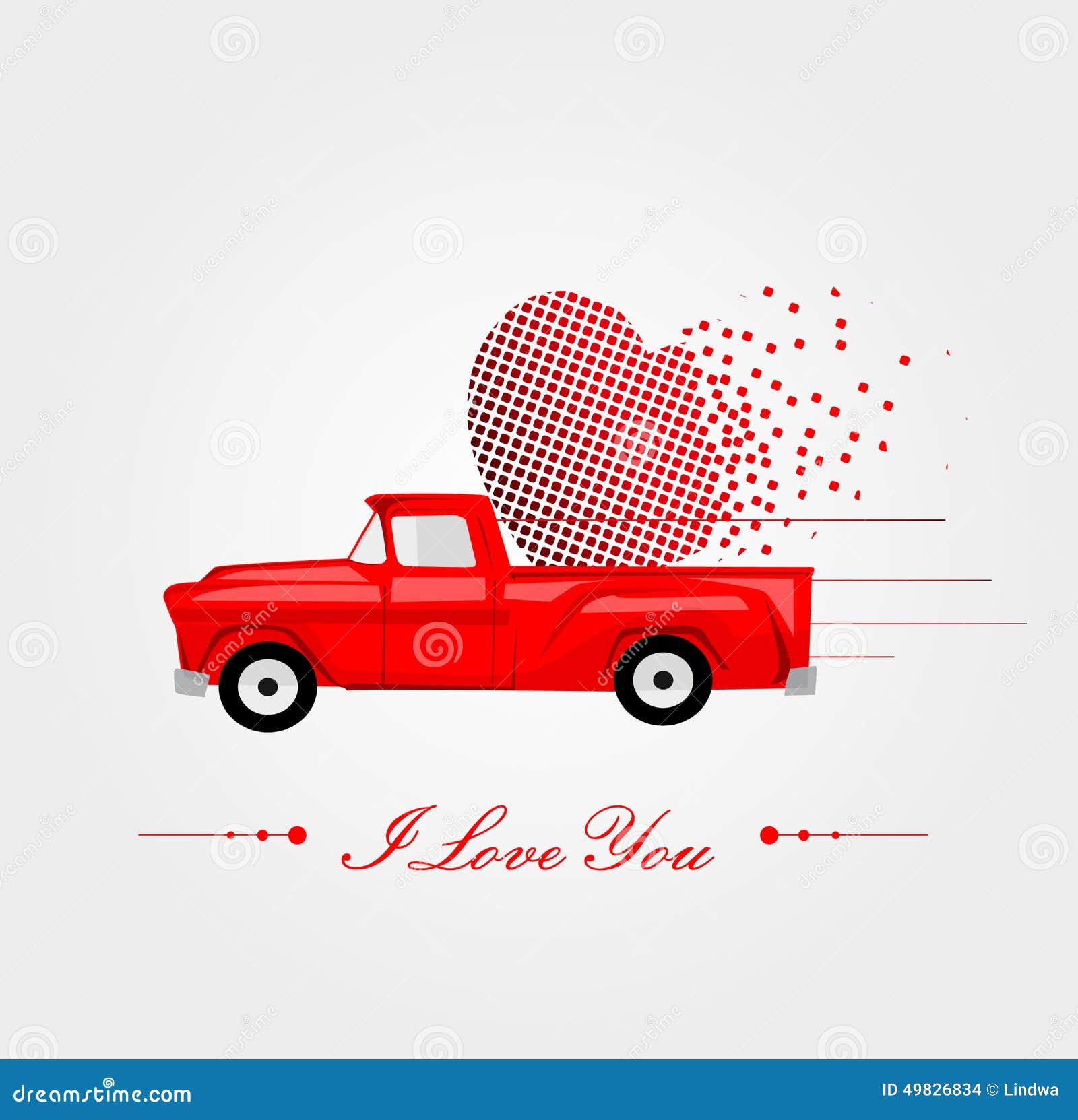 Download Pickup Truck With Lovely Heart Stock Vector - Illustration ...