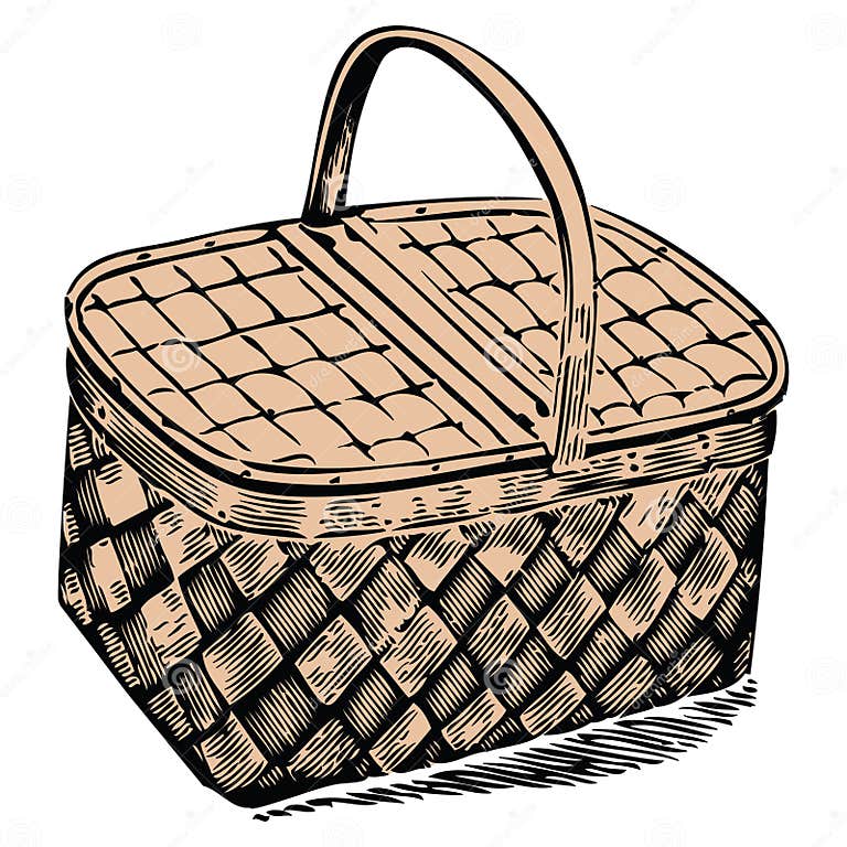Picnic basket stock vector. Illustration of nutrition 16048077