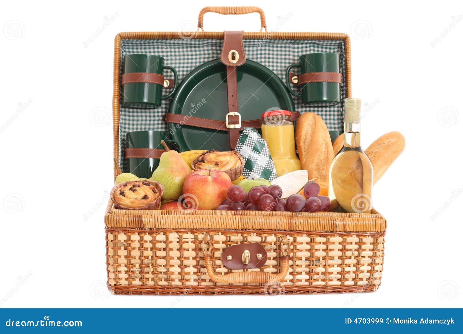 Picnic basket stock image. Image of isolated, cake, apple 4703999
