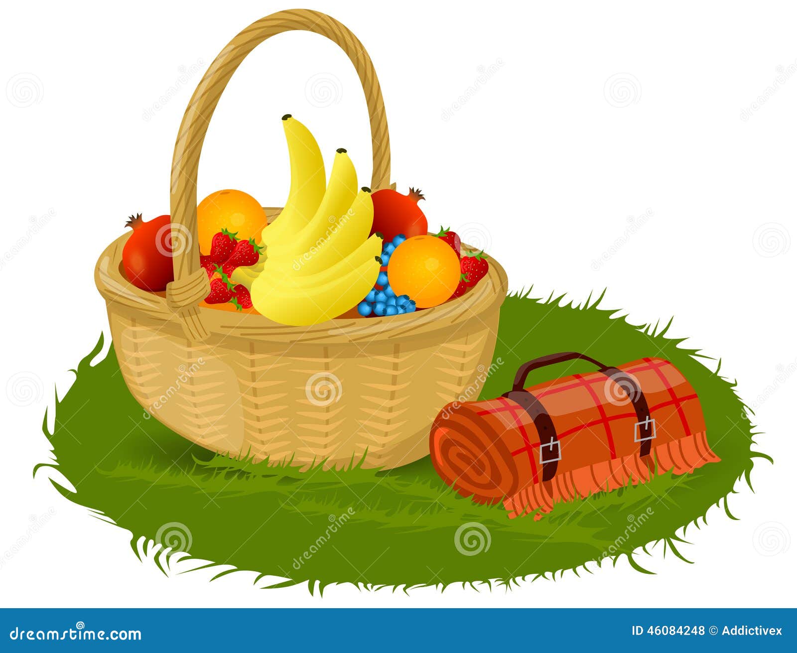 Picnic Basket stock vector. Illustration of meal, green 46084248