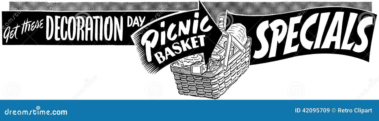 Picnic Basket Specials stock vector. Illustration of 1950s 42095709