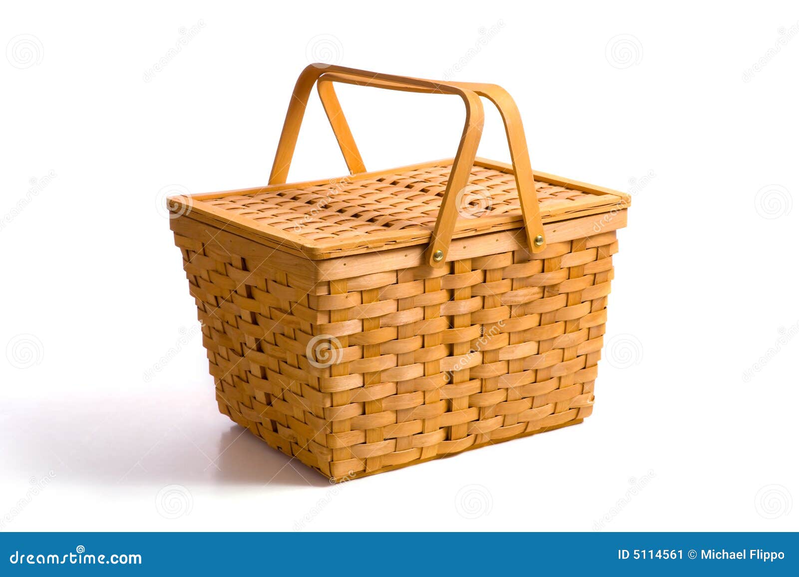 Picnic Basket on White stock image. Image of handles, symbol 5114561