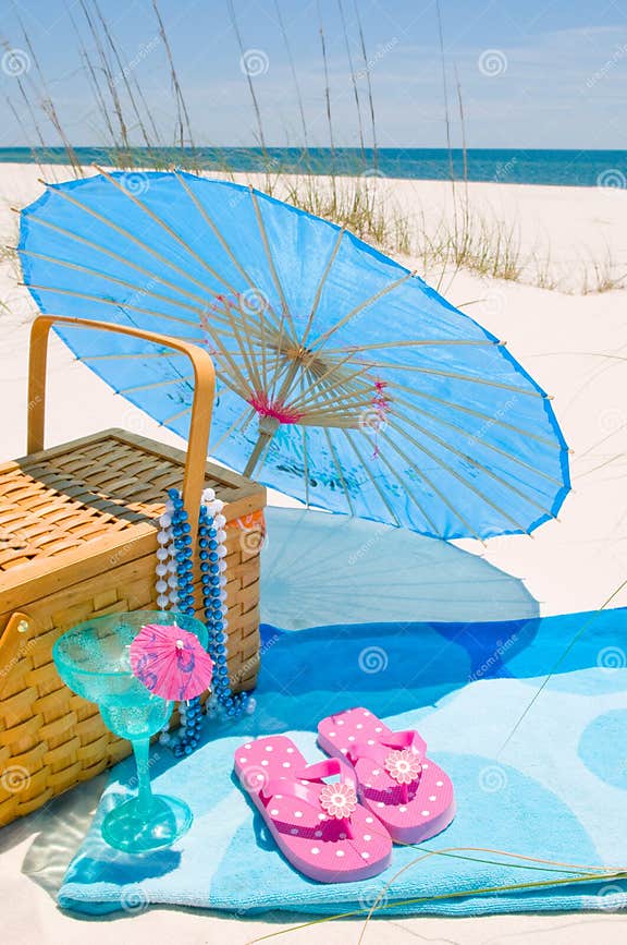 Picnic on the beach stock photo. Image of drink, pensacola 14175412