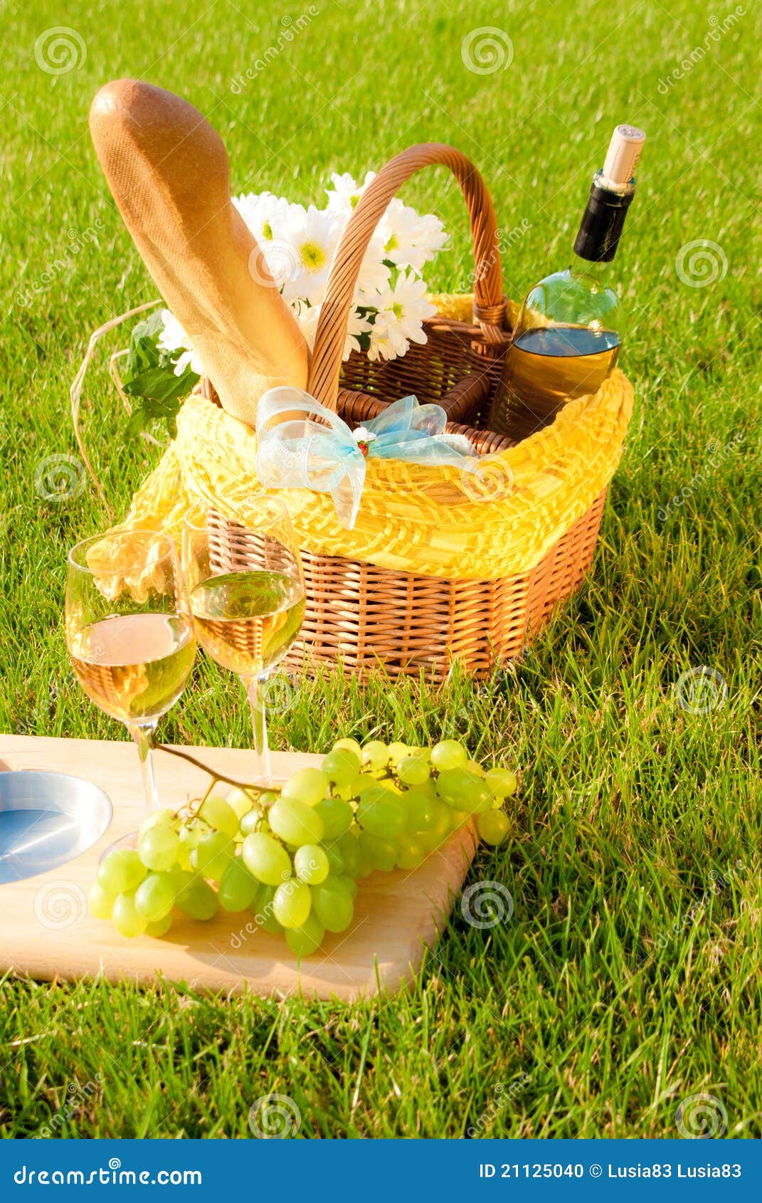 Picnic on the grass stock photo. Image of romantic, glass 21125040