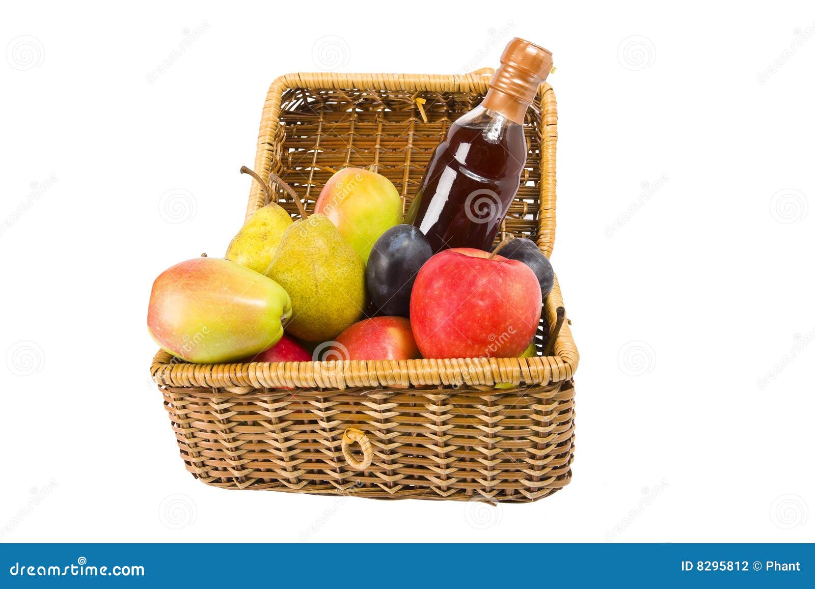 Picnic Hamper with Fruits and Wine Stock Photo Image of harvest