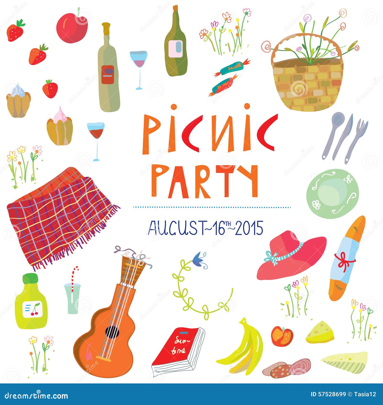 Picnic Party Banner Illustration Stock Vector Illustration of party