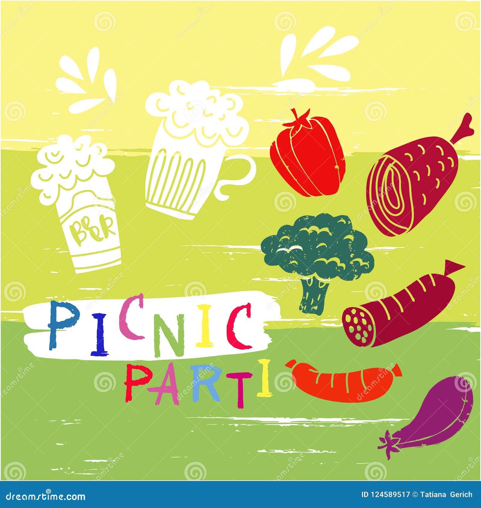 Picnic Invitation Free Template from thumbs.dreamstime.com