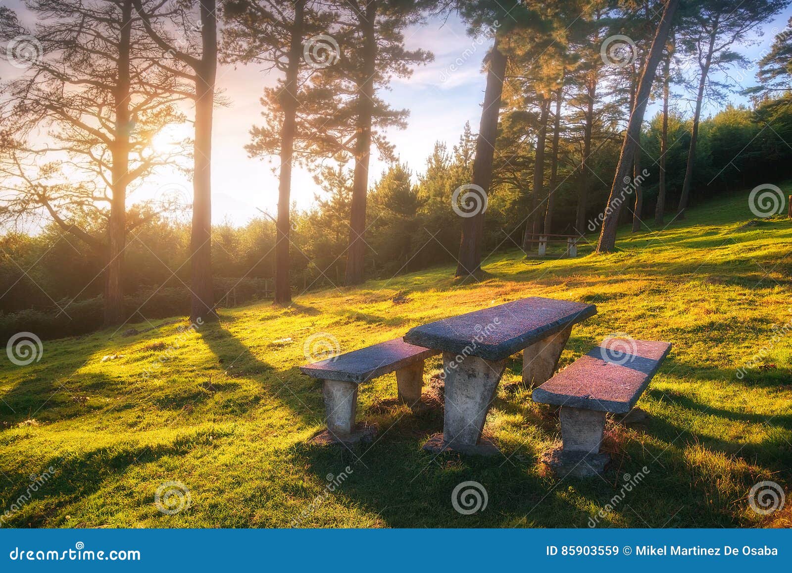 picnic table on moutain