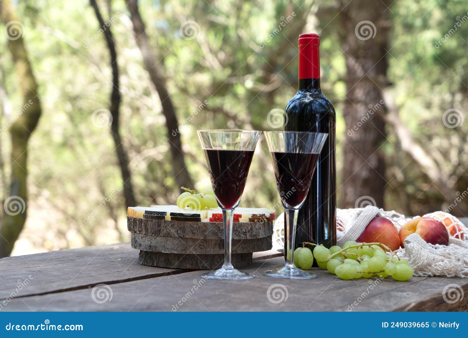 Picnic with wine stock image. Image of wineglass, beverage 249039665