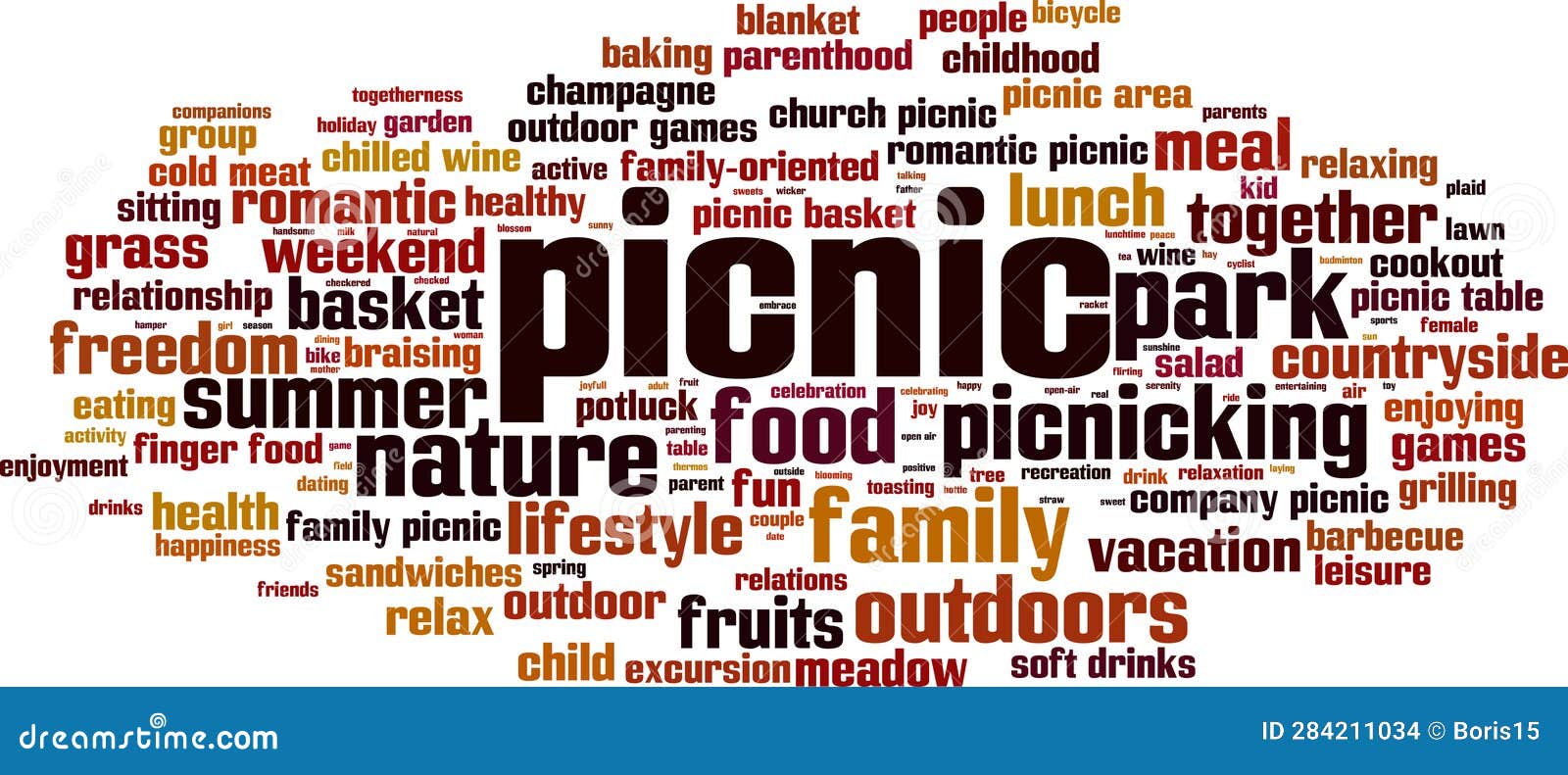 Picnic word cloud stock vector. Illustration of outdoor 284211034