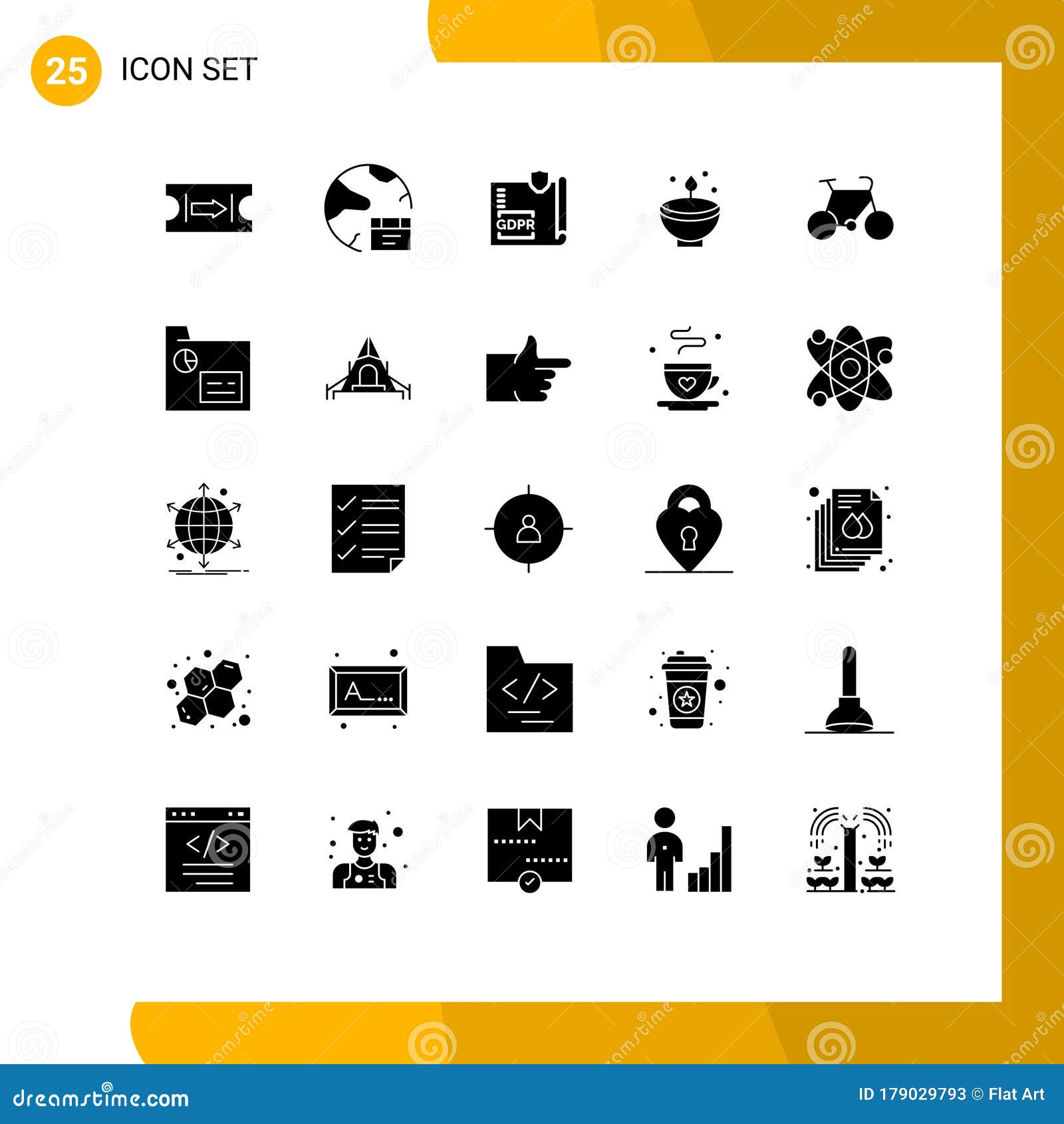 pictogram set of 25 simple solid glyphs of festival, deepavali, document, deepam, protection
