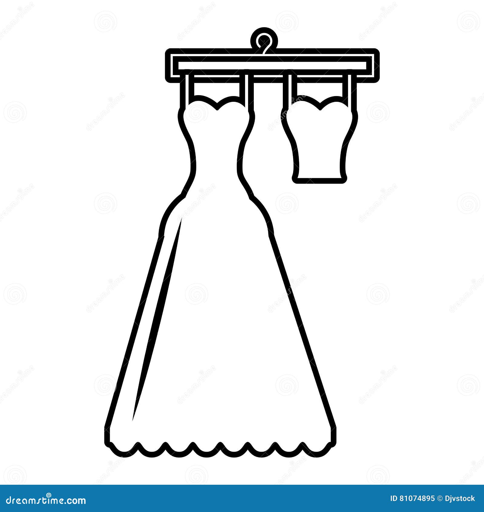 Pictogram Wedding Dress Bride Hanging Hook Design Stock Vector ...